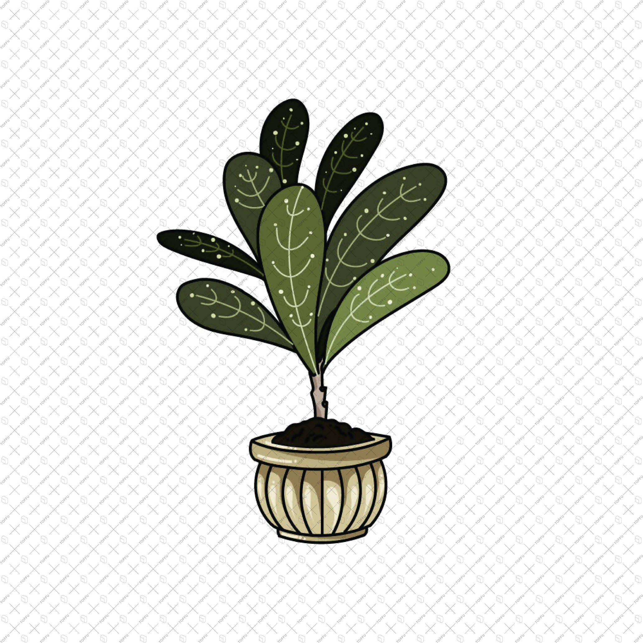 Flat Vector Indoor Plants PNG - Toffu Co