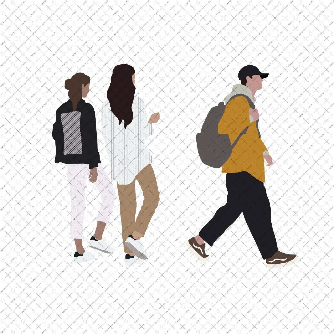Flat Vector People Standing 3 Digital Artwork drawings | Toffu Co