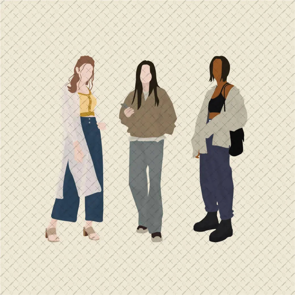 Flat Vector Urban Women Digital Artwork drawings | Toffu Co