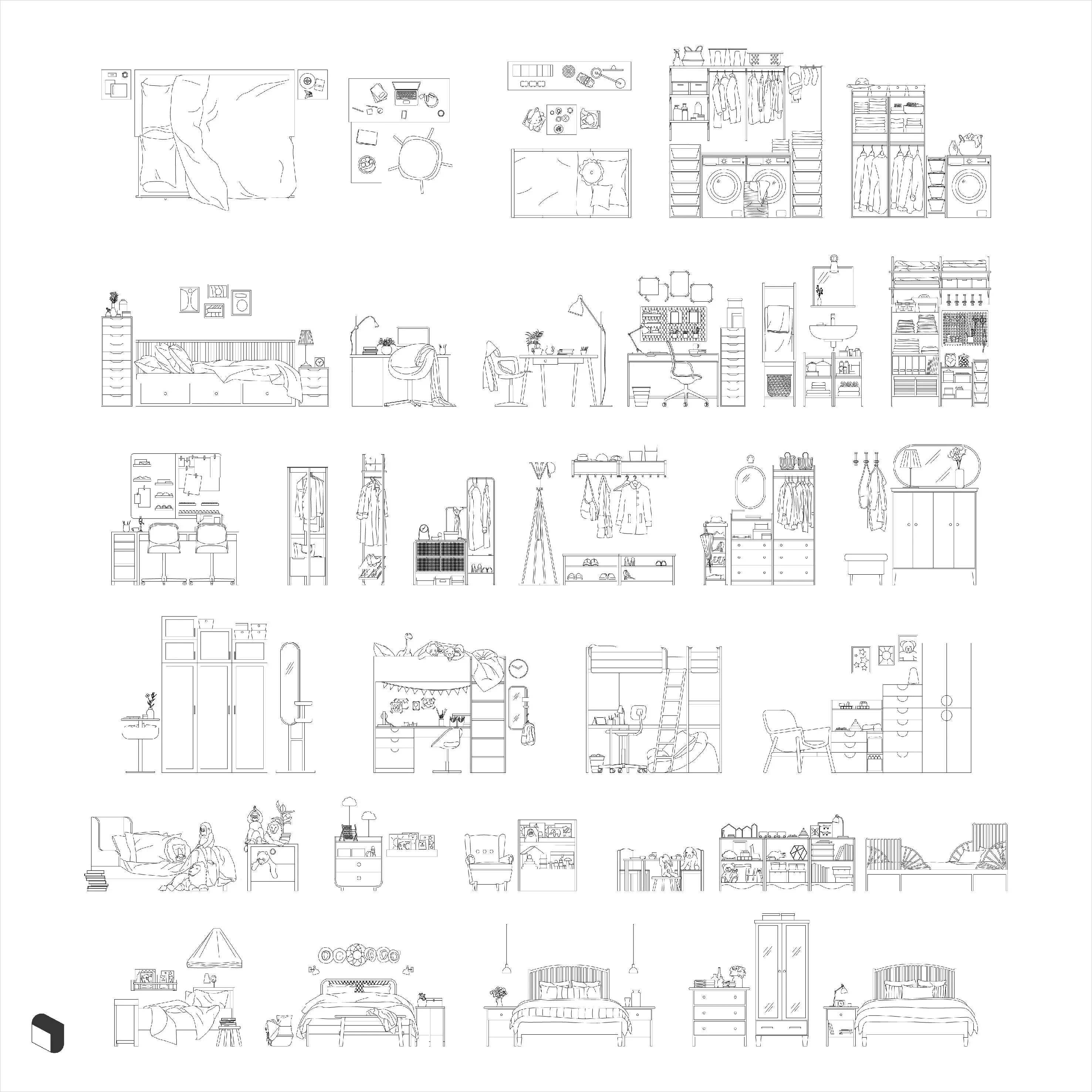 Cad Ikea Furniture 2 Digital Artwork drawings | Toffu Co