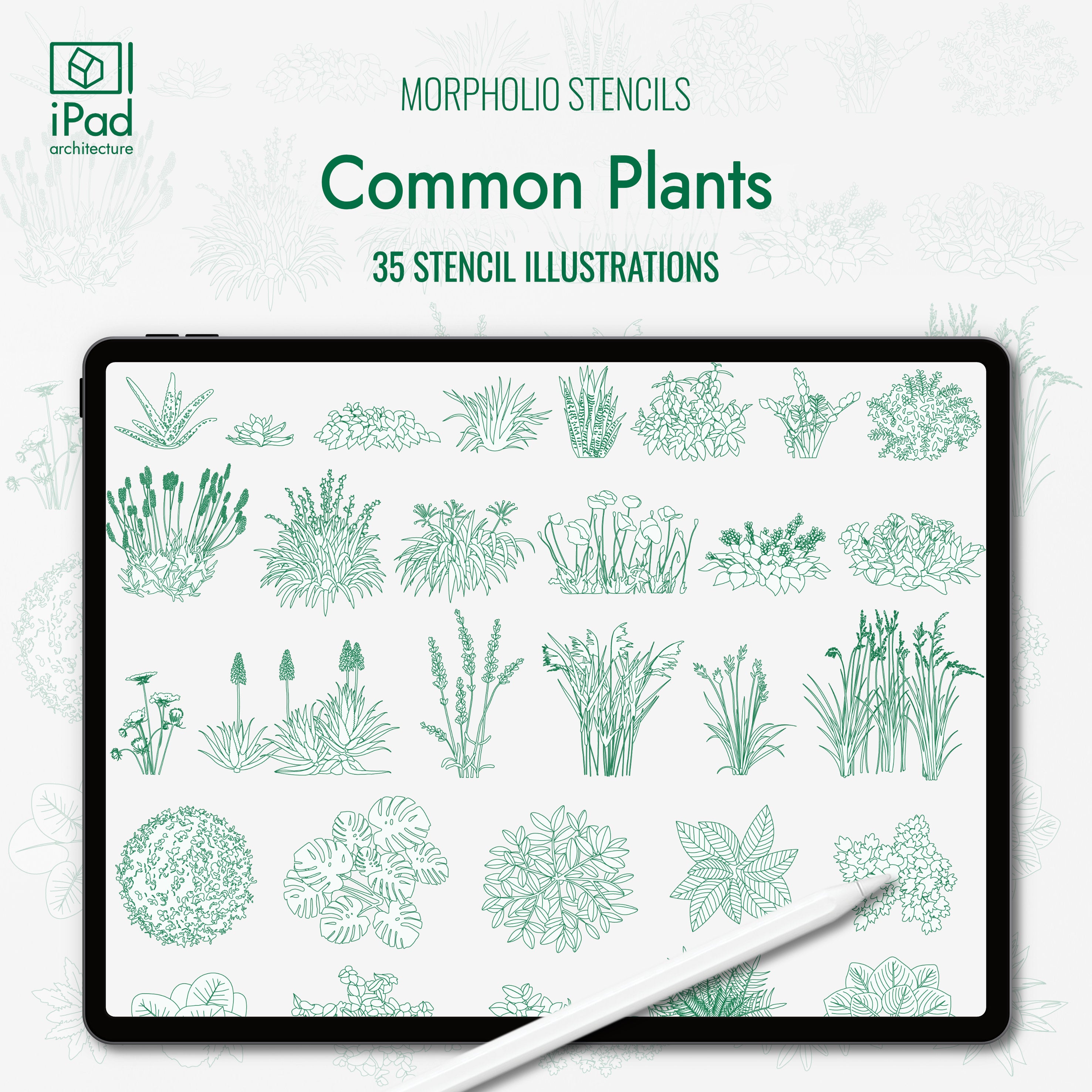 Morpholio Common Plants Stencil Set PNG - Toffu Co