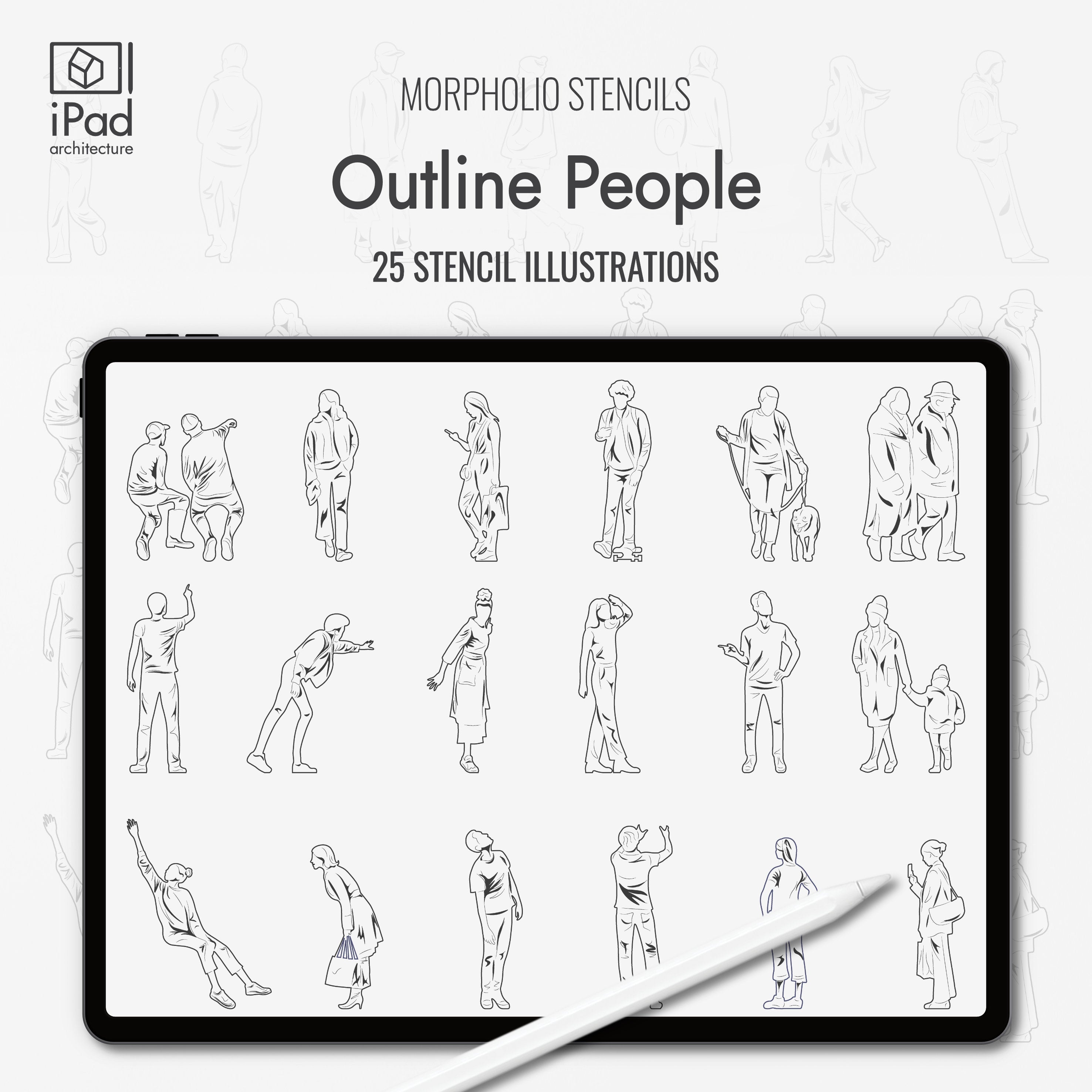 Morpholio Outline People Stencil Set PNG - Toffu Co