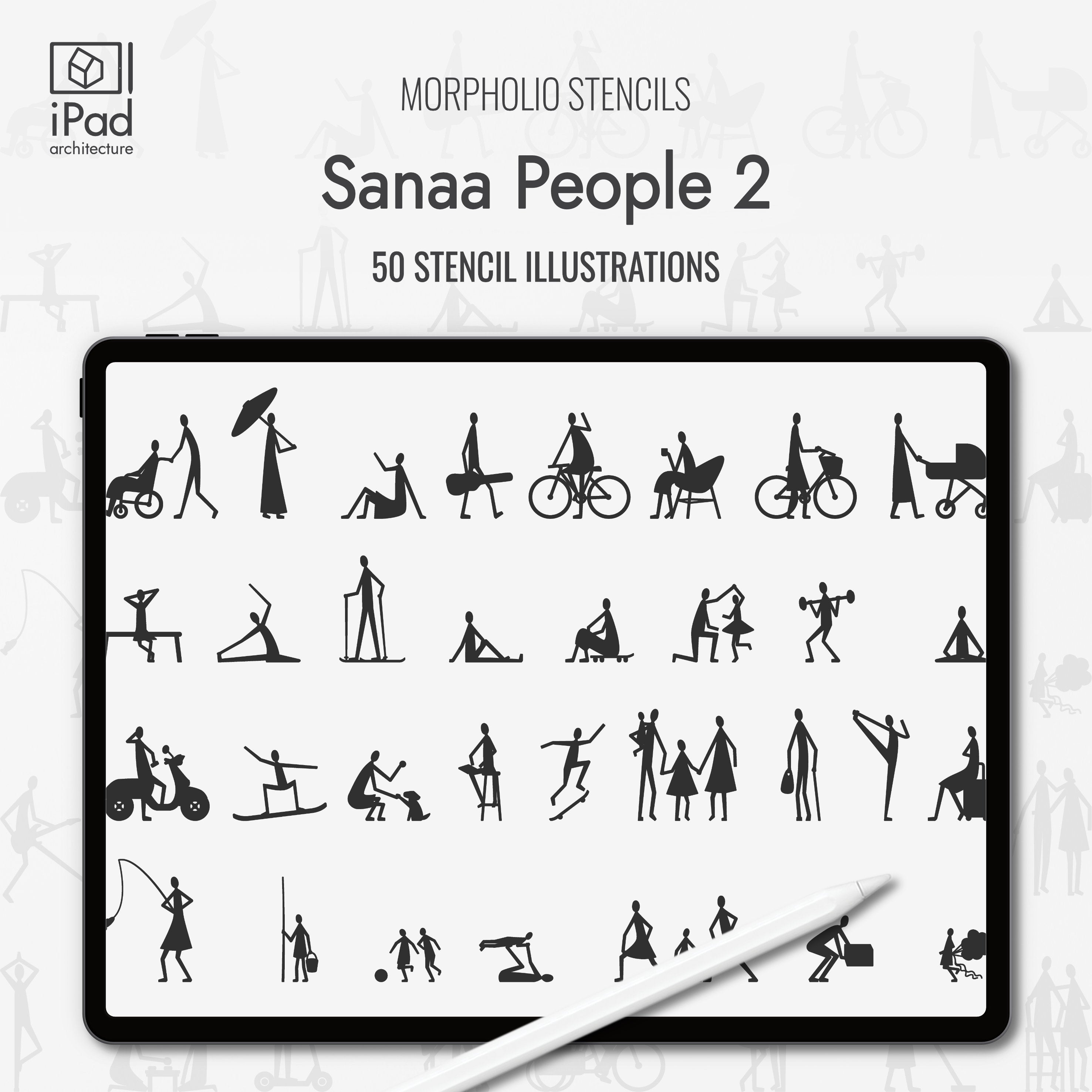 Morpholio Sanaa People Stencil Set 2 PNG - Toffu Co