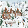 Flat Vector Winter Lodge Zone Digital Artwork drawings | Toffu Co