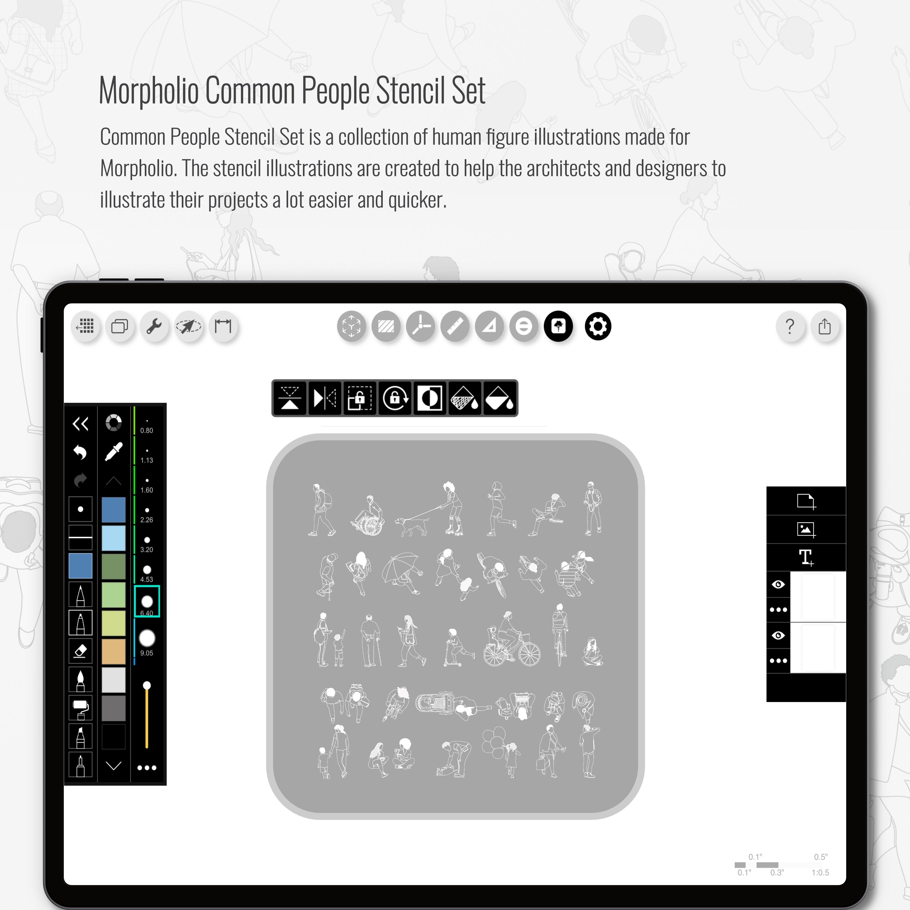 Morpholio Common People Stencil Set PNG - Toffu Co