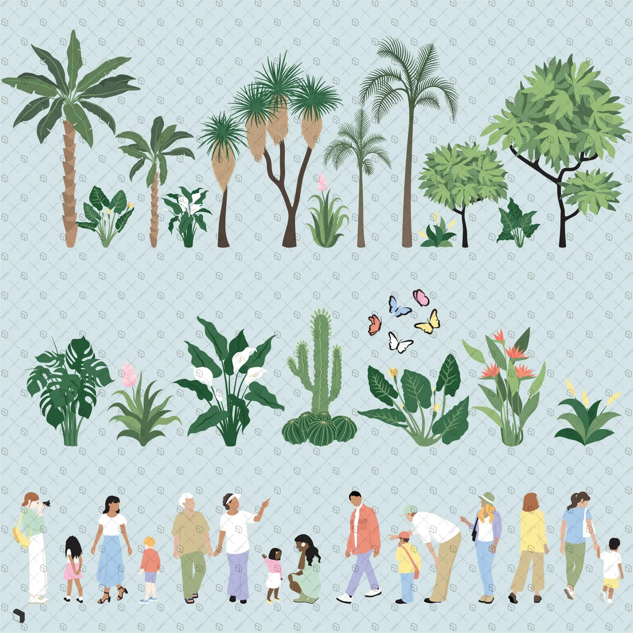 Flat Vector Botanical Garden Zone Uncategorized drawings | Toffu Co