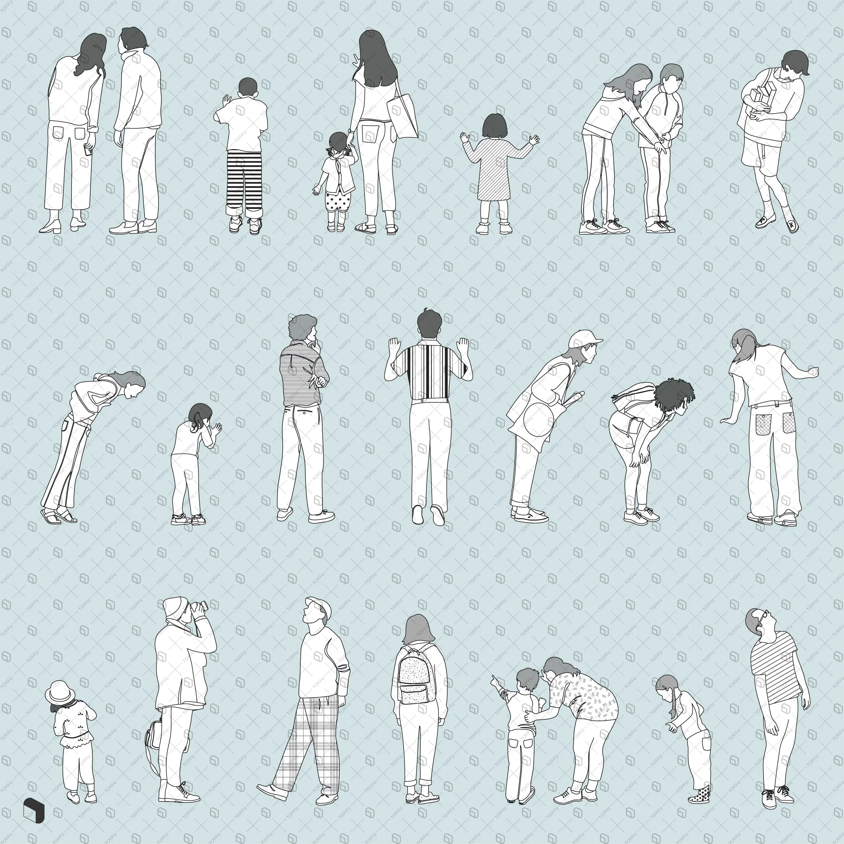 Flat Vector Observing People Digital Artwork drawings | Toffu Co