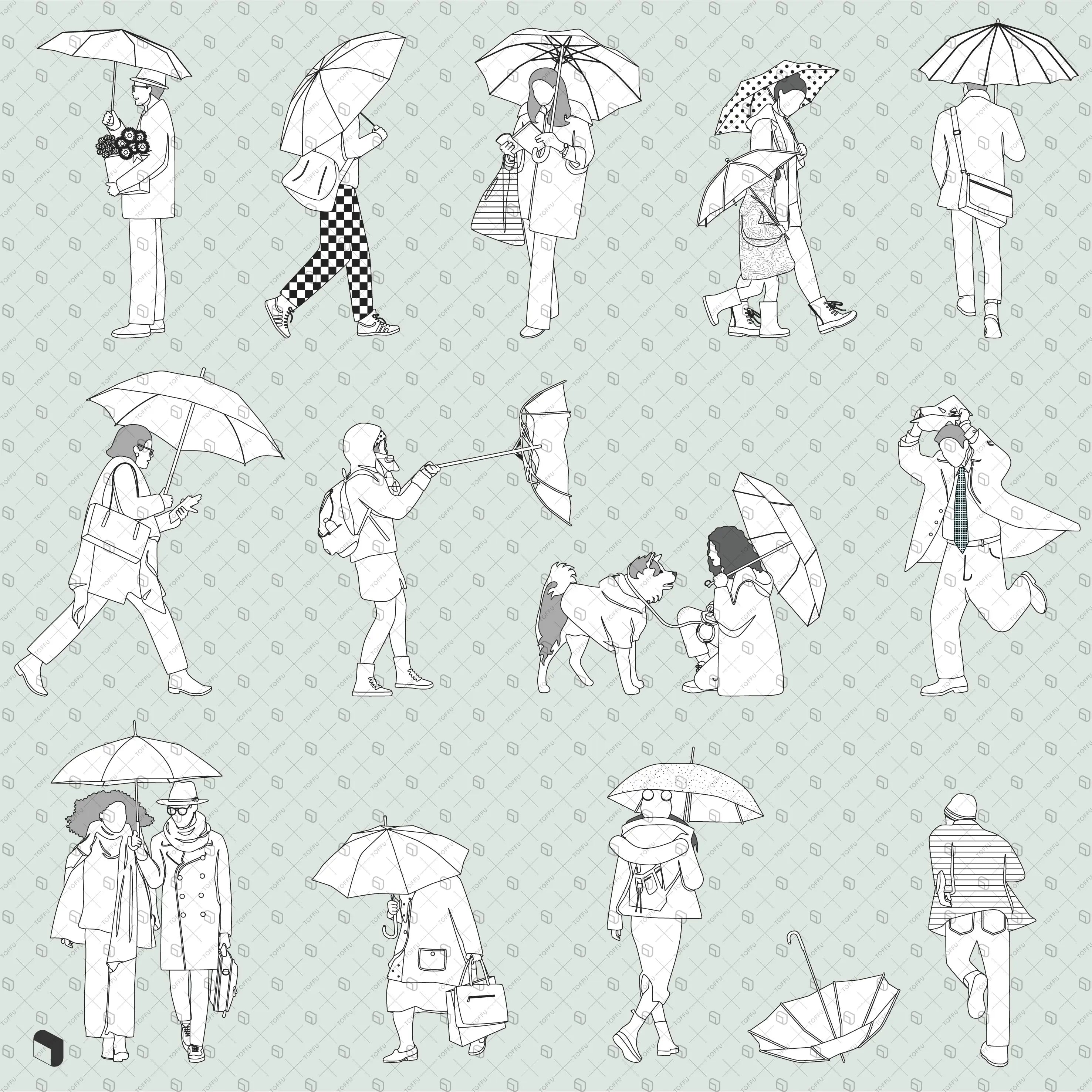 Flat Vector Rainy 2 Digital Artwork drawings | Toffu Co