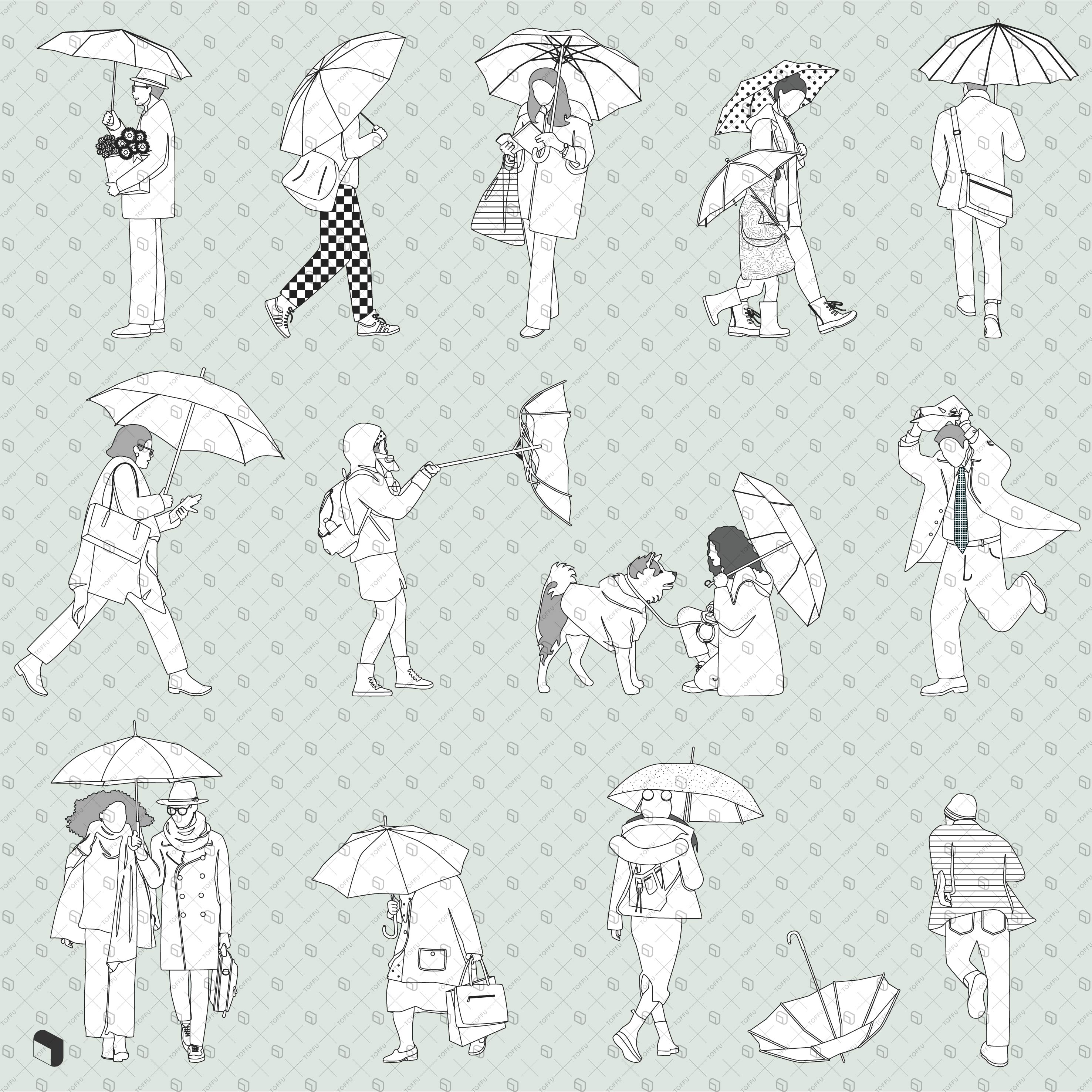 Flat Vector Rainy 2 PNG - Toffu Co