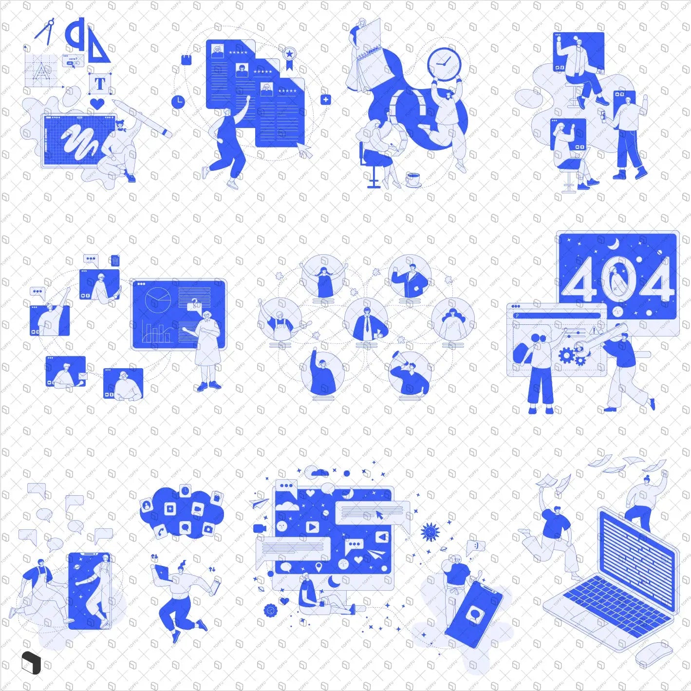 Flat Vector Web Design Collaborative Characters Uncategorized drawings | Toffu Co