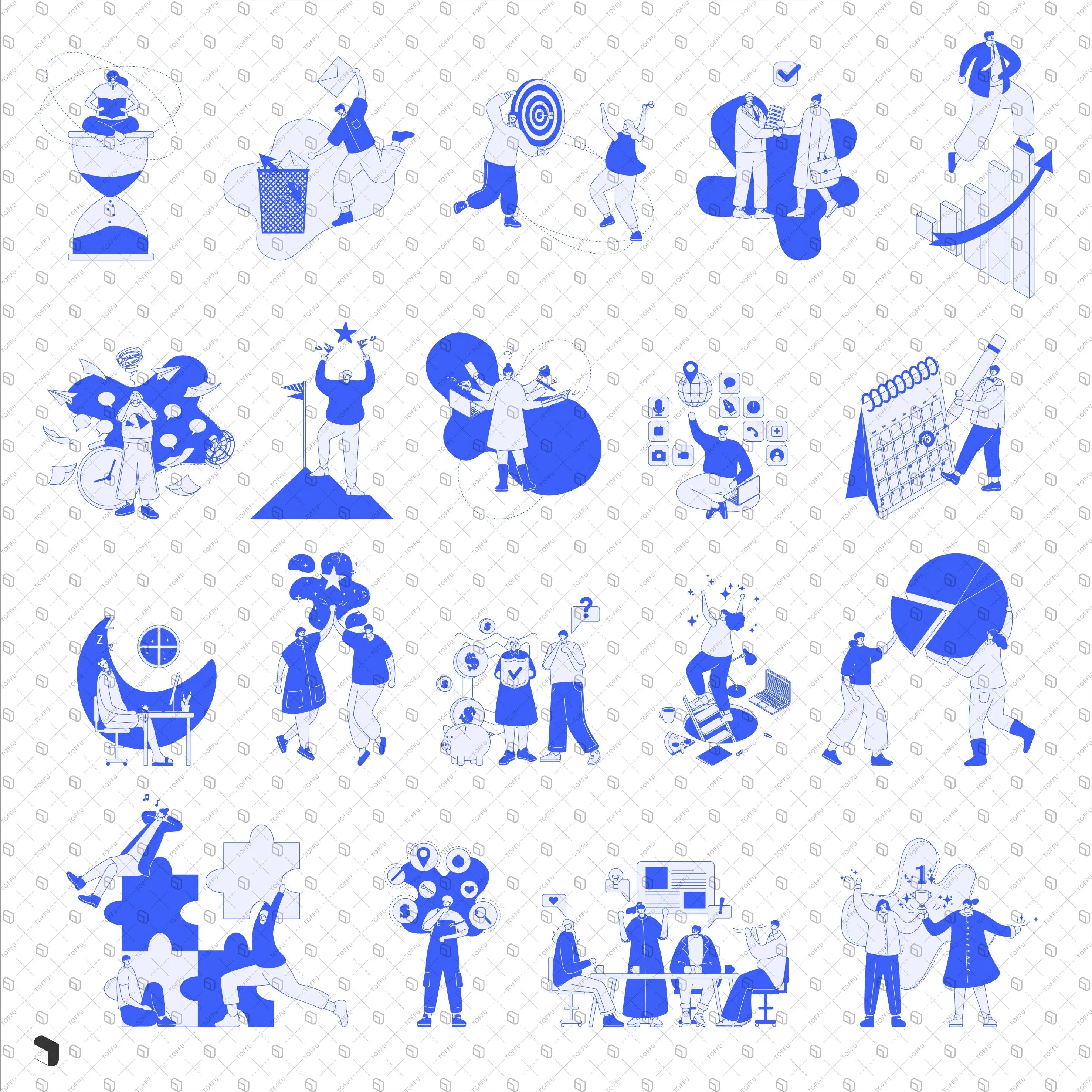 Flat Vector Web Design Productive Characters Uncategorized drawings | Toffu Co