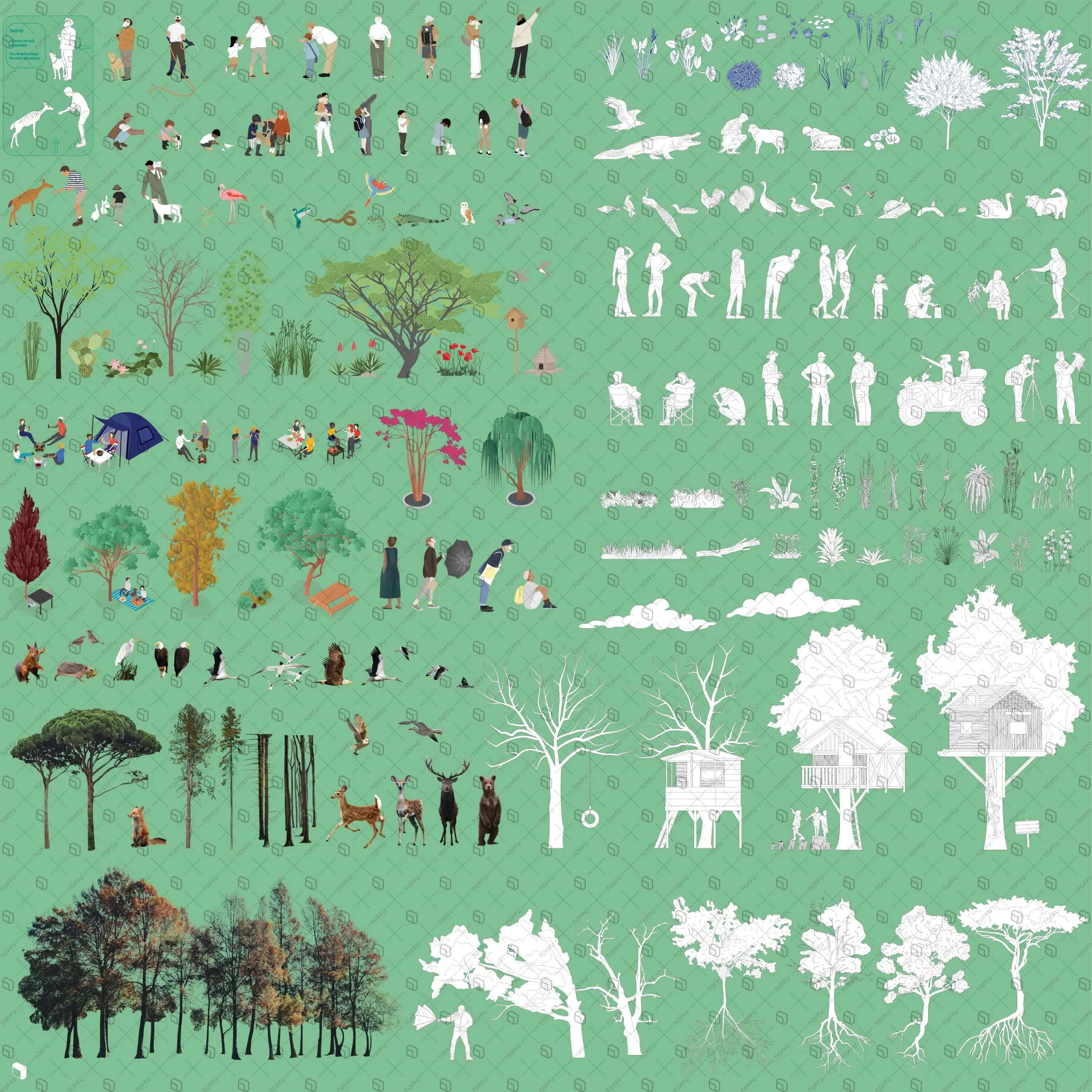 Wildlife Pavilions Competition Kit Digital Artwork drawings | Toffu Co