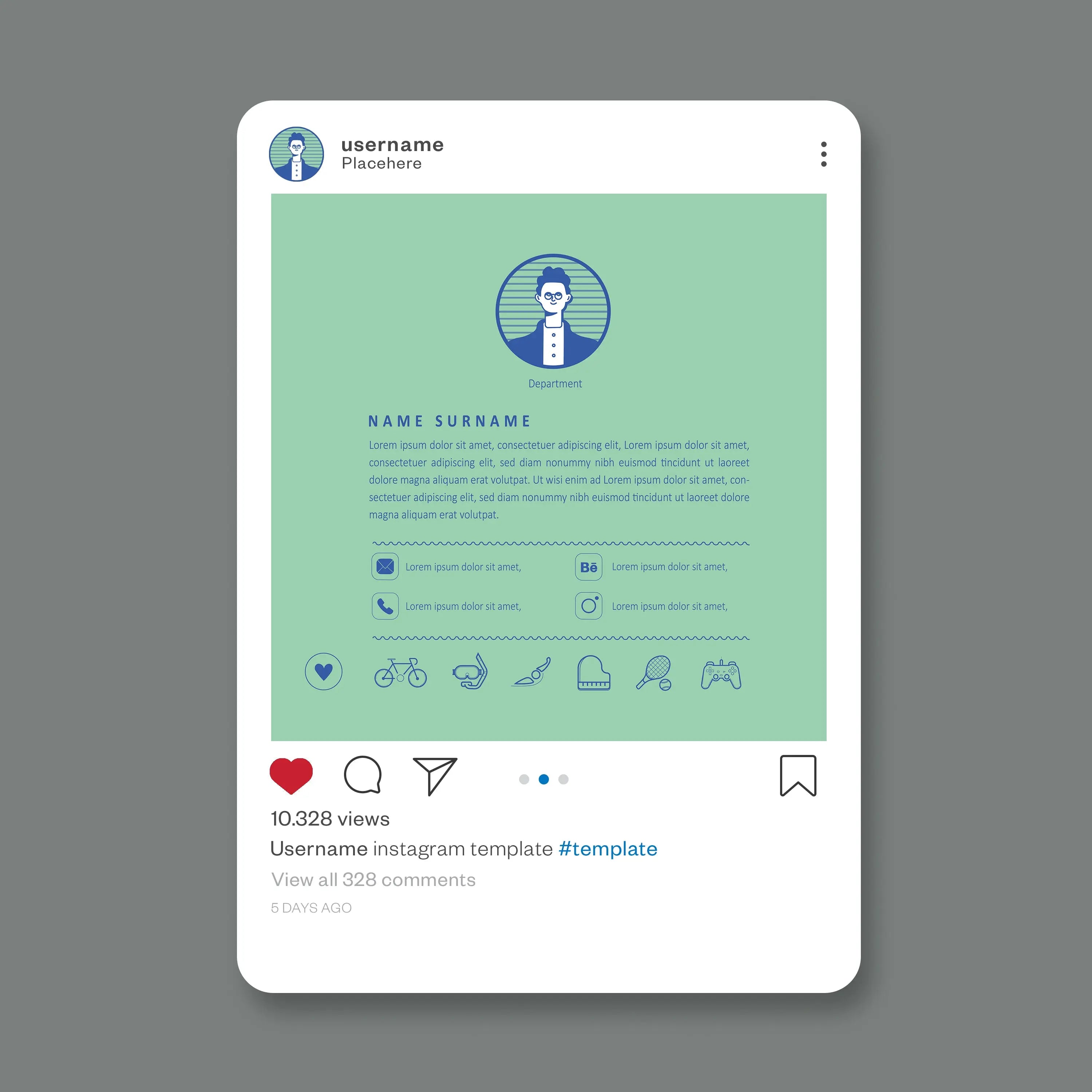Resume Template Set 4 Digital Artwork drawings | Toffu Co