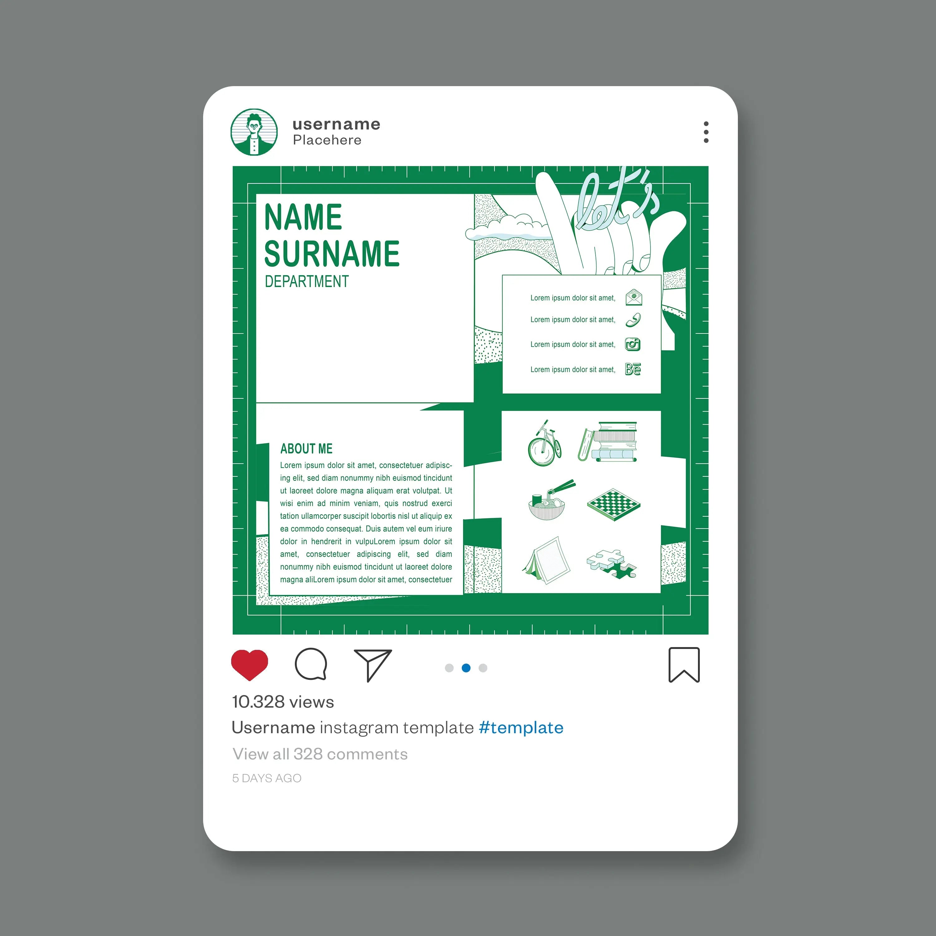 Resume Template Set 6 Digital Artwork drawings | Toffu Co