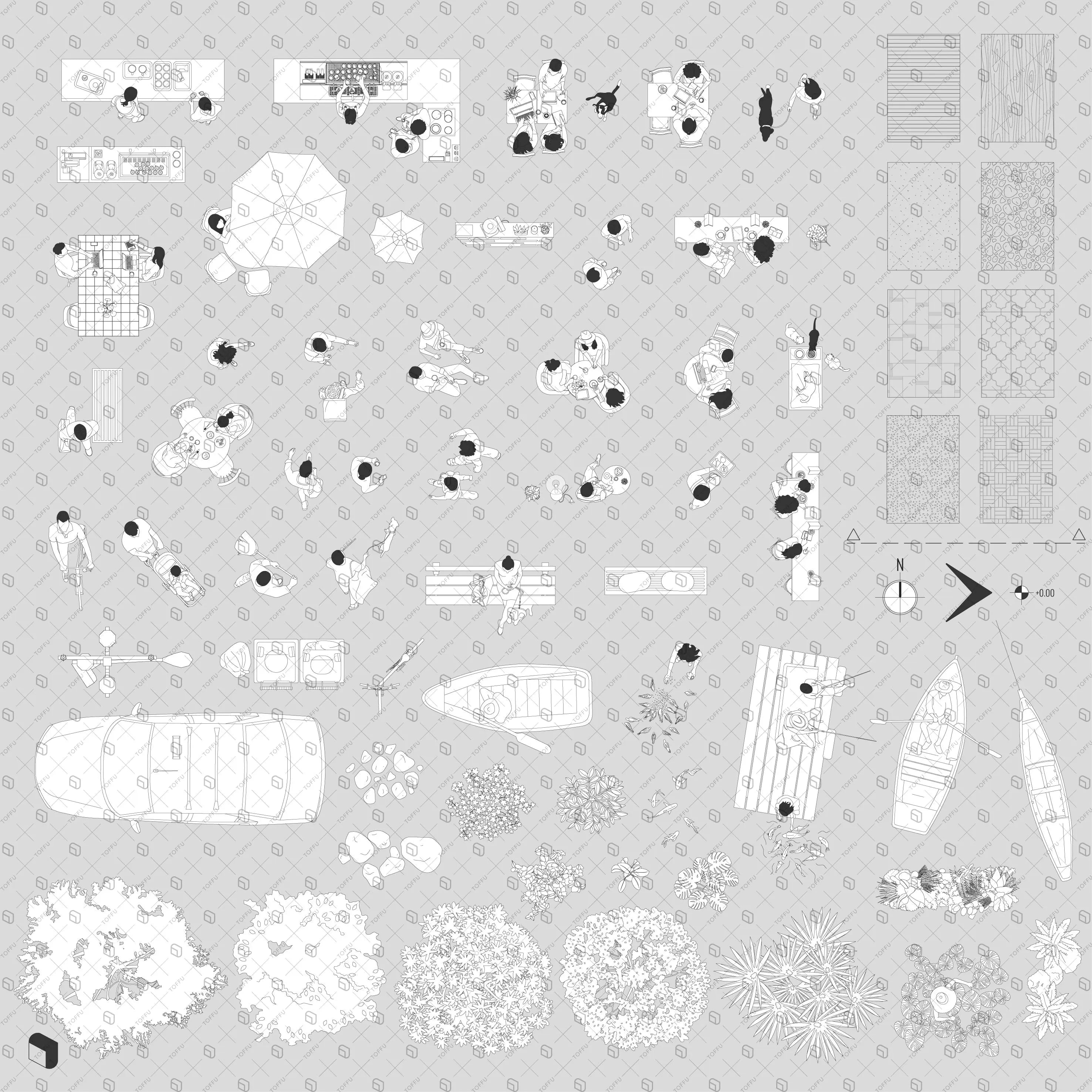 Flat Vector Ground Floor Top View Creative Content Bundle Digital Artwork drawings | Toffu Co