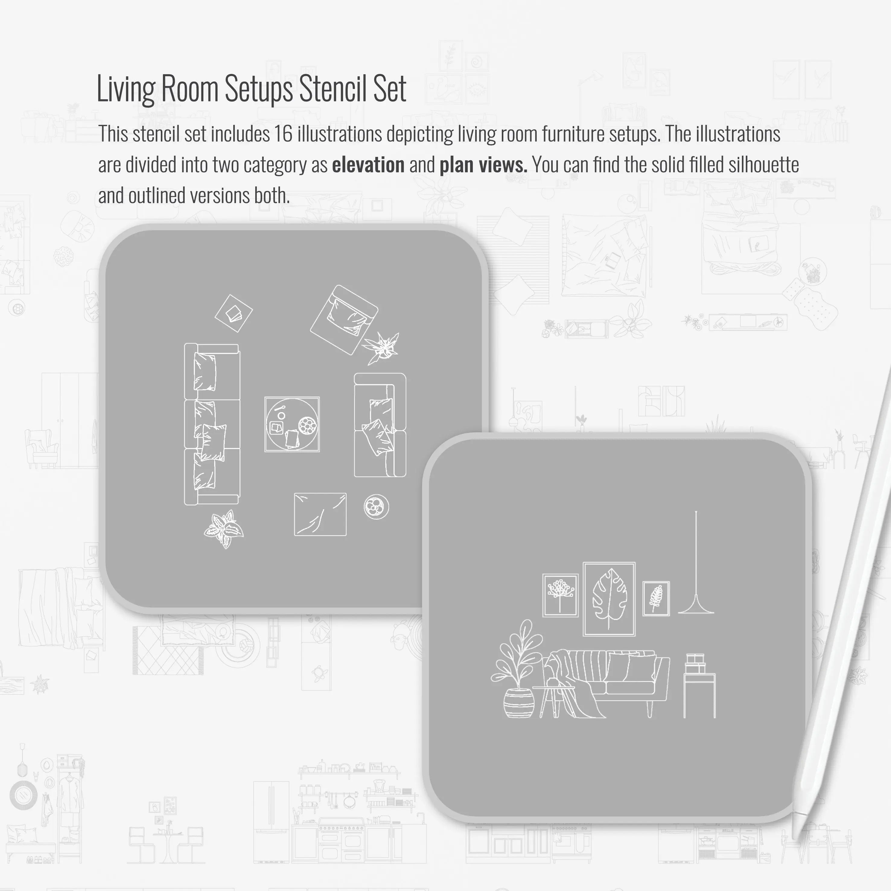 Morpholio Housing Setups Furniture Stencil Set PNG - Toffu Co