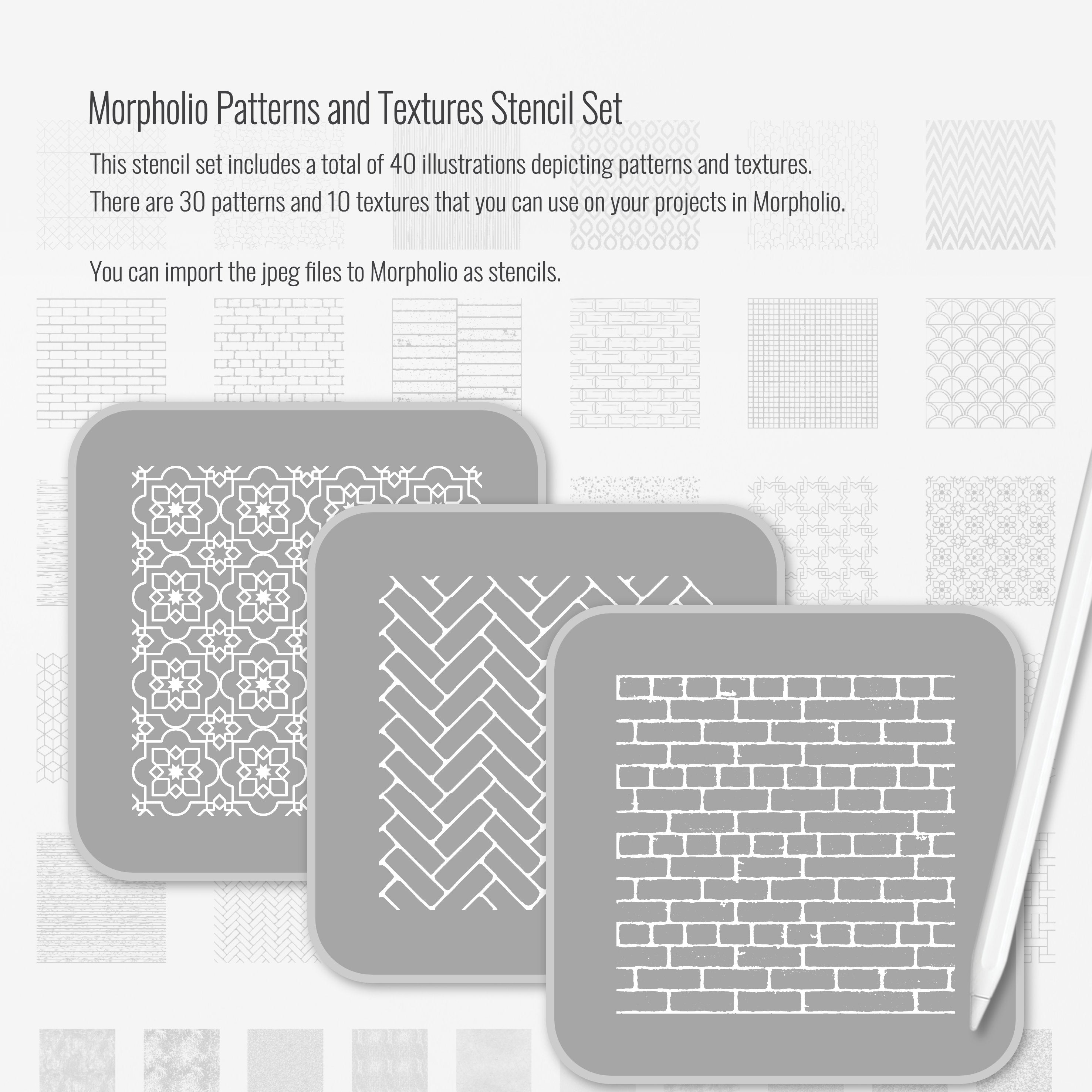Morpholio Patterns & Textures Stencil Set PNG - Toffu Co