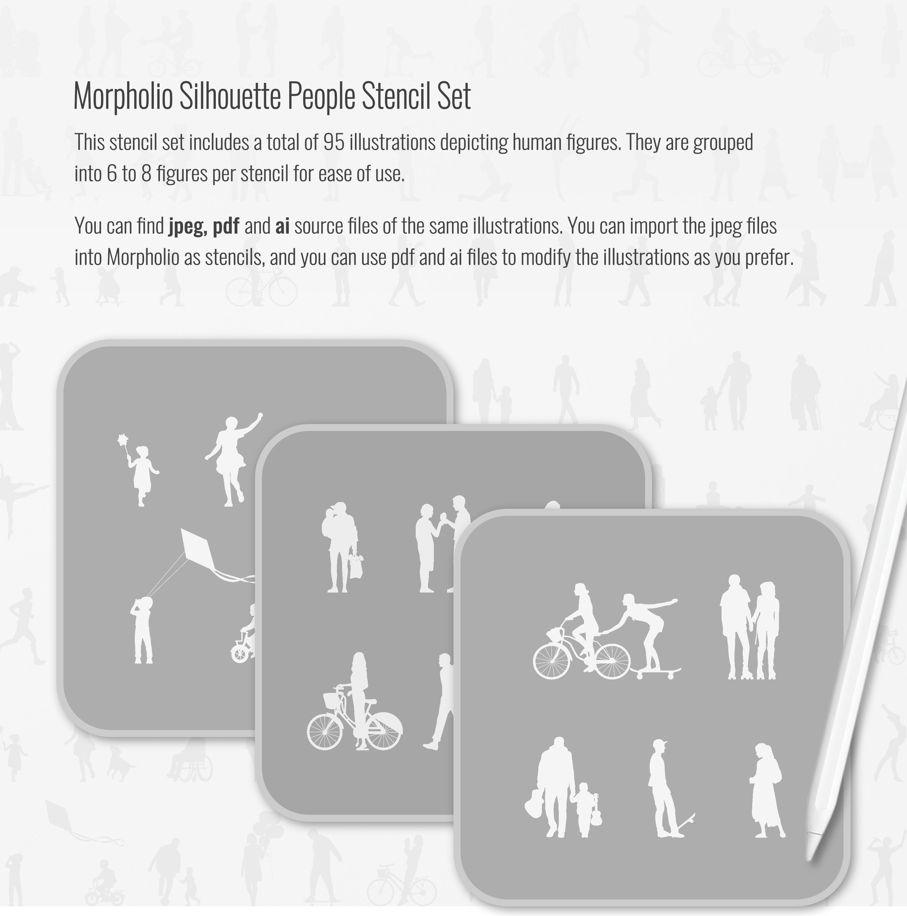 Morpholio Silhouette People Stencil Set PNG - Toffu Co