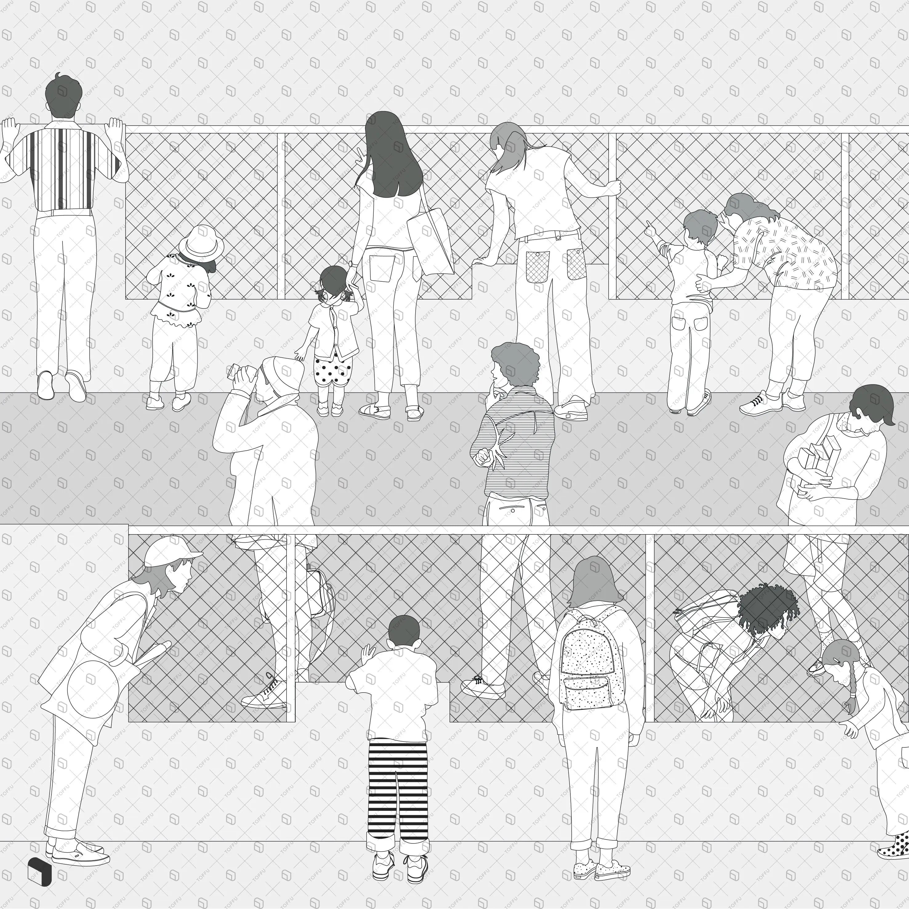 Flat Vector Observing People Digital Artwork drawings | Toffu Co