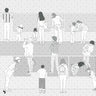 Flat Vector Observing People Digital Artwork drawings | Toffu Co
