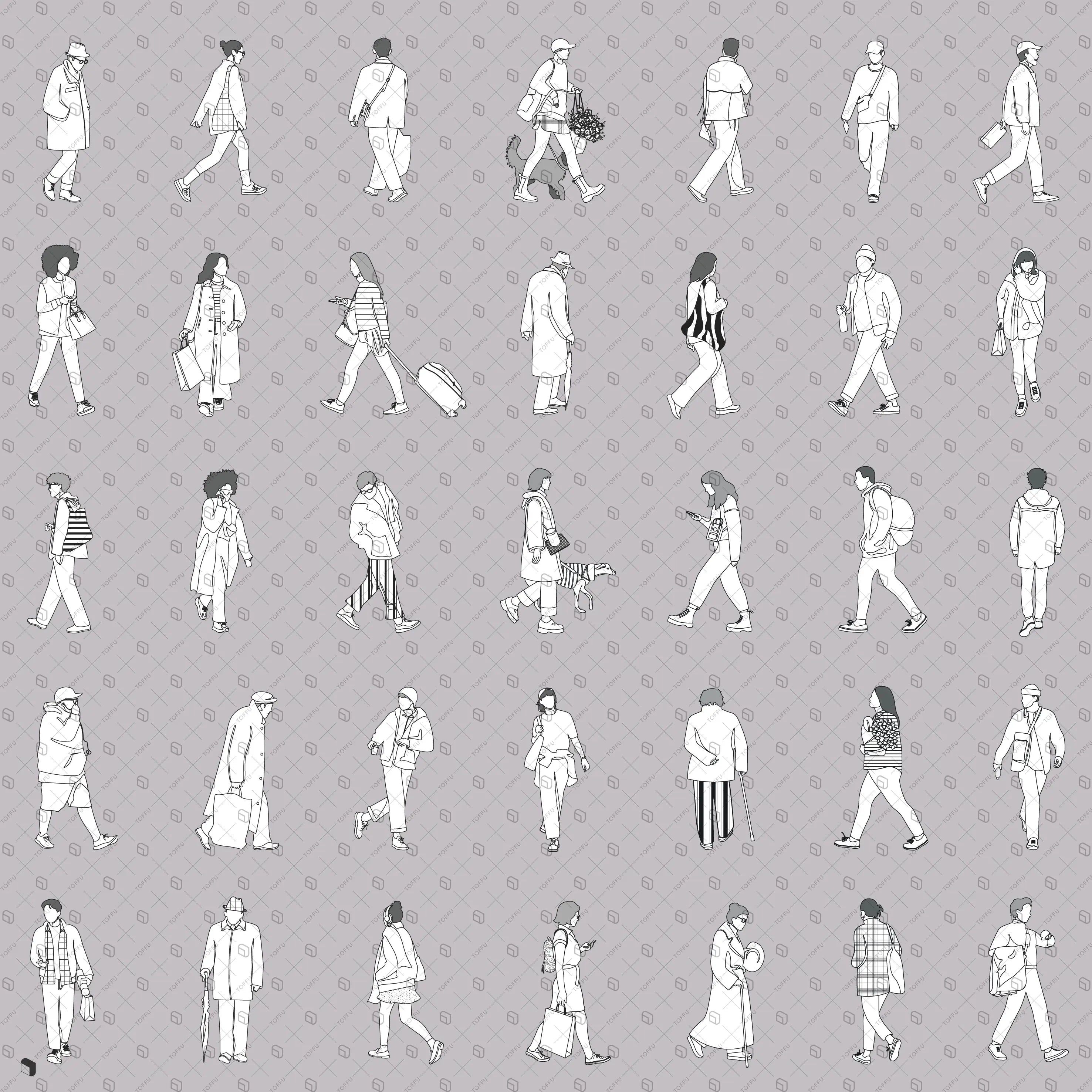 Flat Vector Walking People – Toffu Co