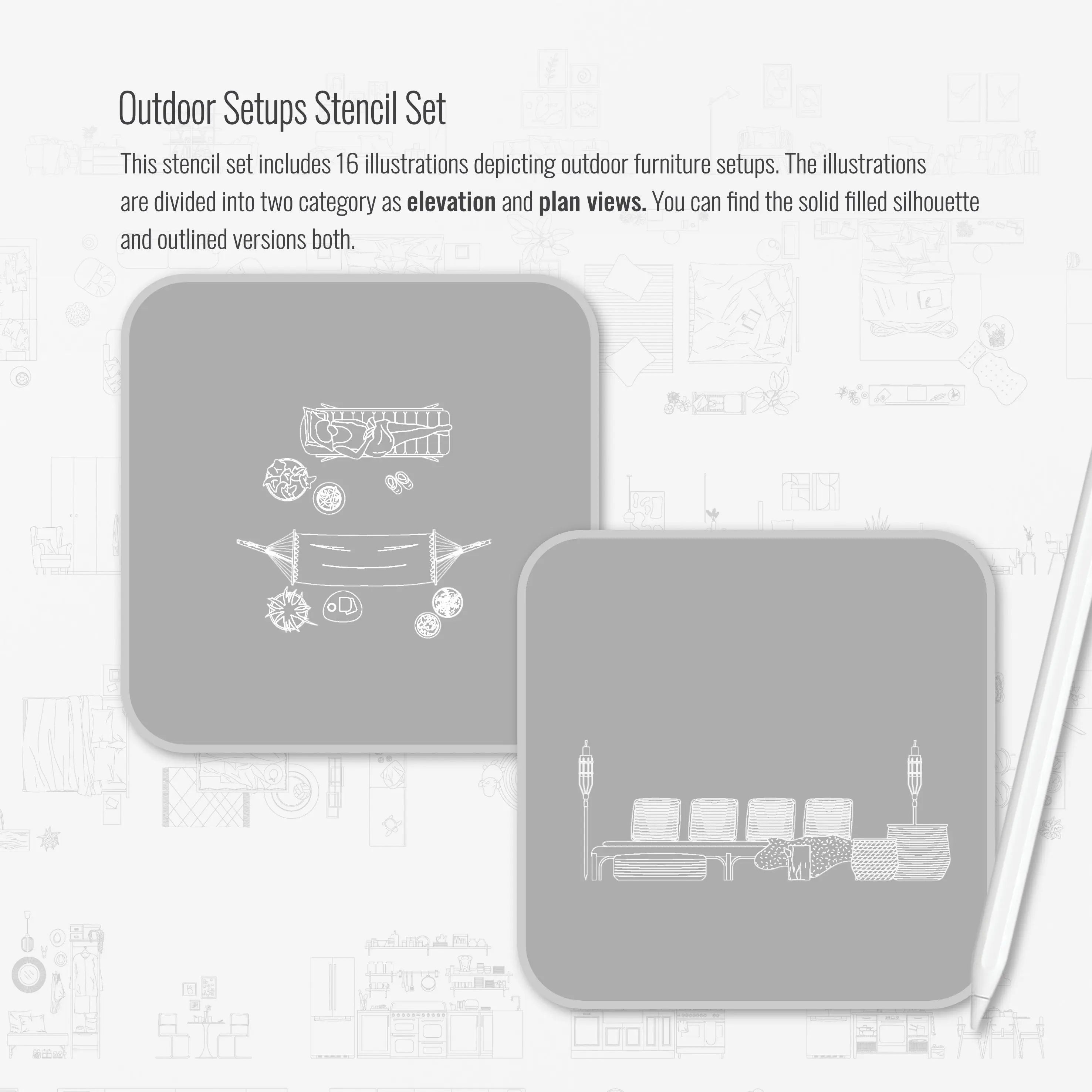 Morpholio Housing Setups Furniture Stencil Set PNG - Toffu Co