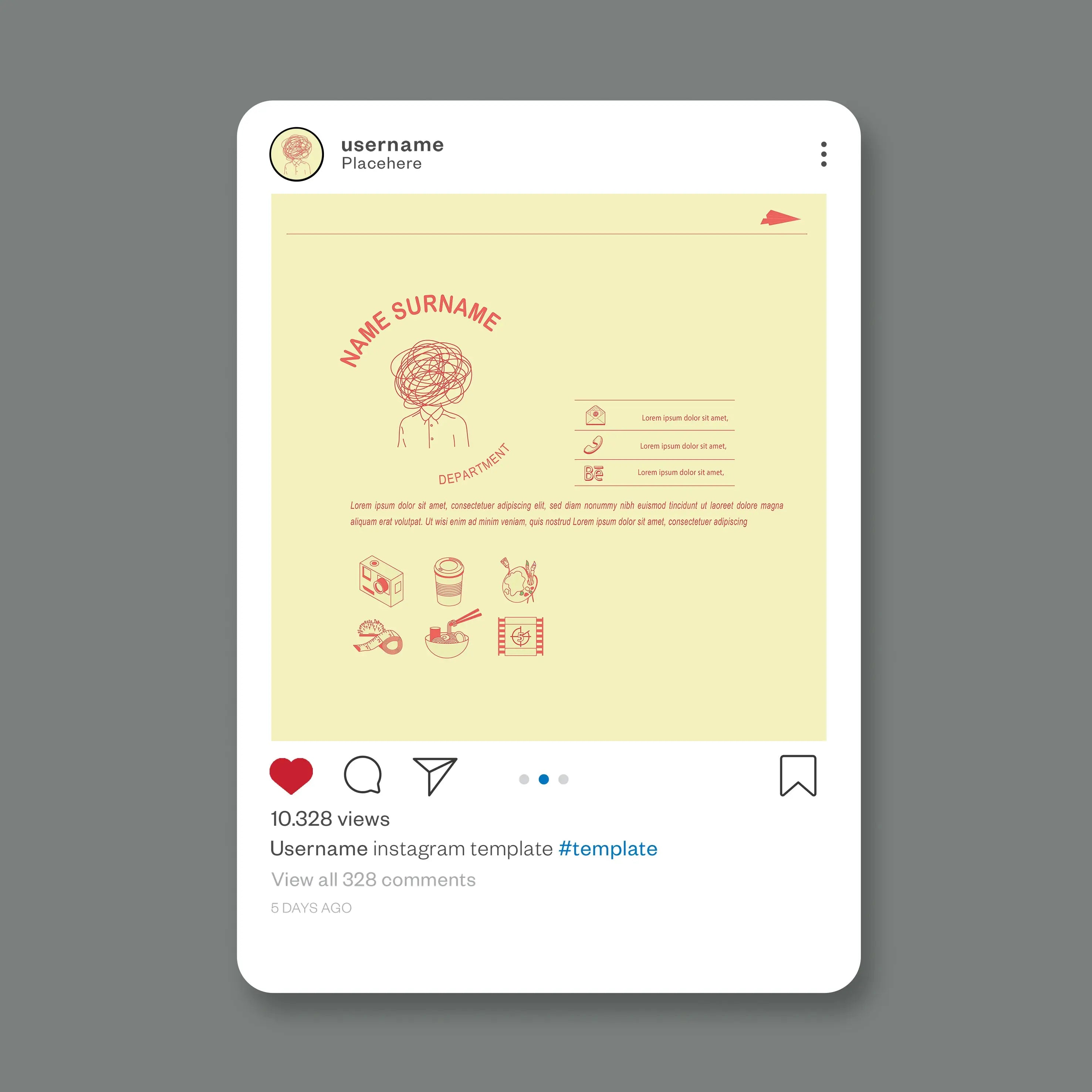 Resume Template Set 8 Digital Artwork drawings | Toffu Co