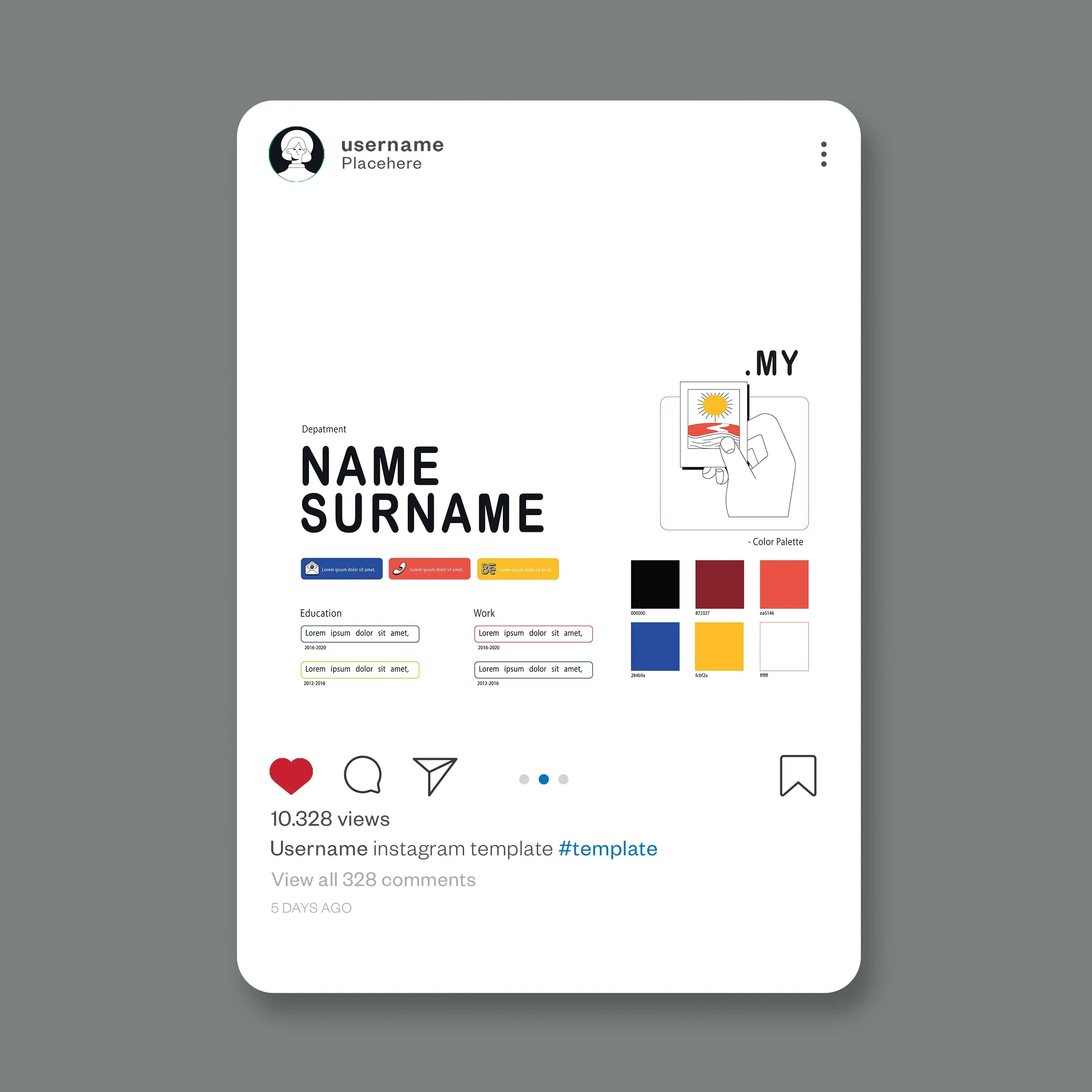 Resume Template Set 9 Digital Artwork drawings | Toffu Co