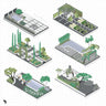 Axonometric Garden Landscape Digital Artwork drawings | Toffu Co