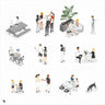 Axonometric Foodies Digital Artwork drawings | Toffu Co