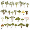 Axonometric Colorful & Black and White Tropical Trees with Names Digital Artwork drawings | Toffu Co