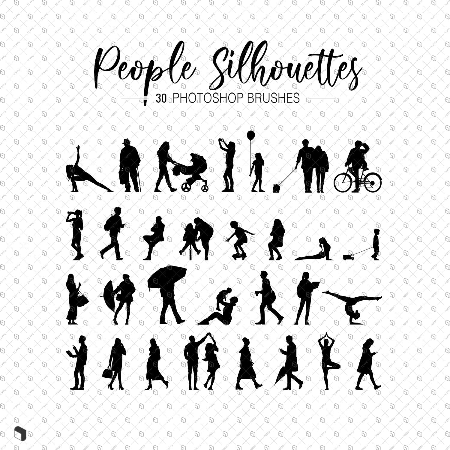 Brush People Silhouettes PNG - Toffu Co