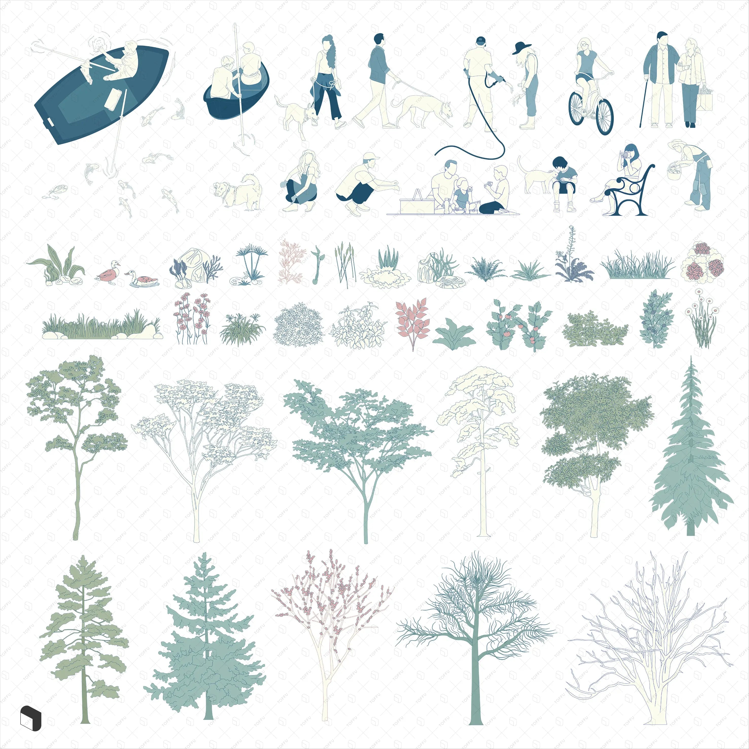 Flat Vector Master Plan Drawing Creative Content Bundle – Toffu Co
