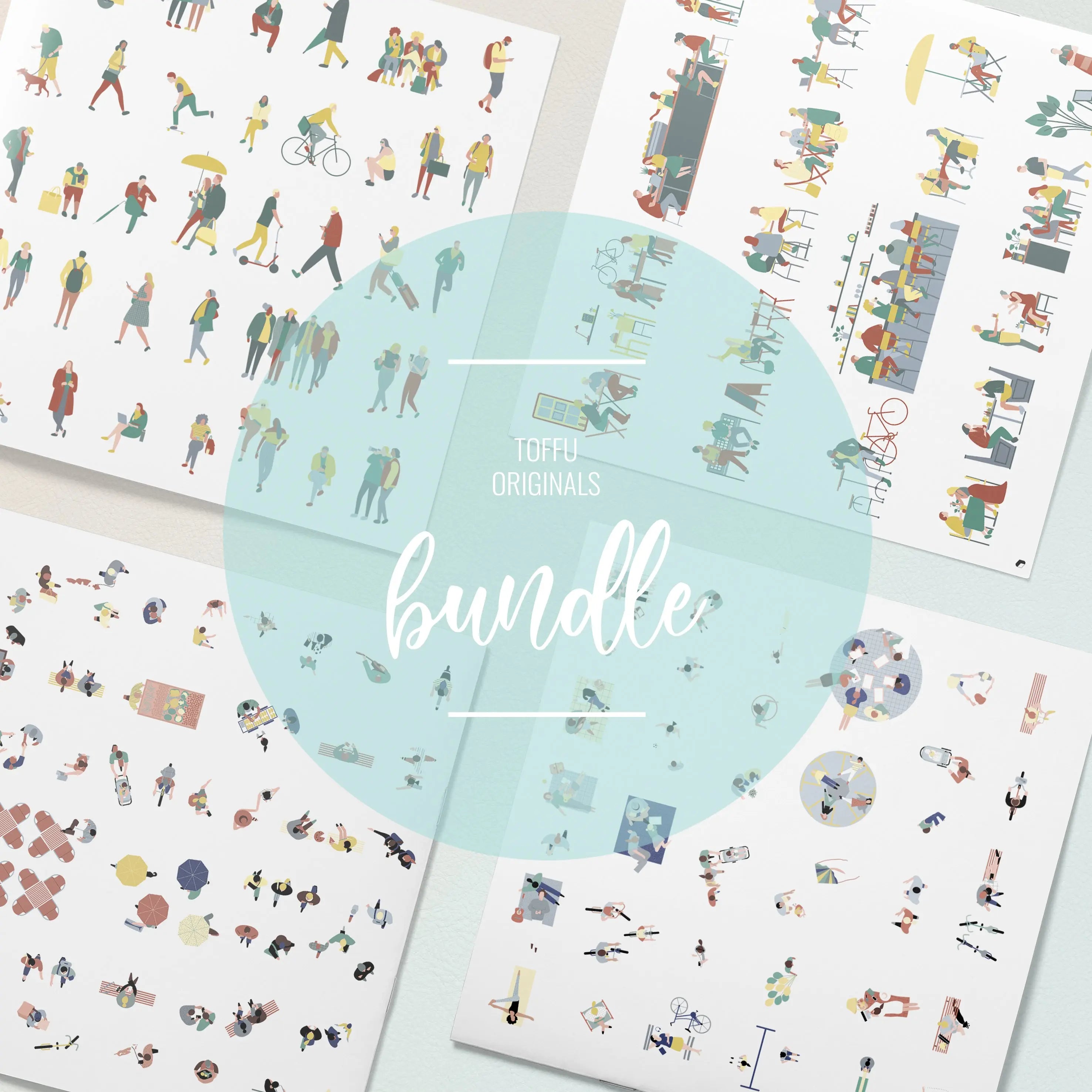 Flat Vector Tiny People Bundle Uncategorized drawings | Toffu Co