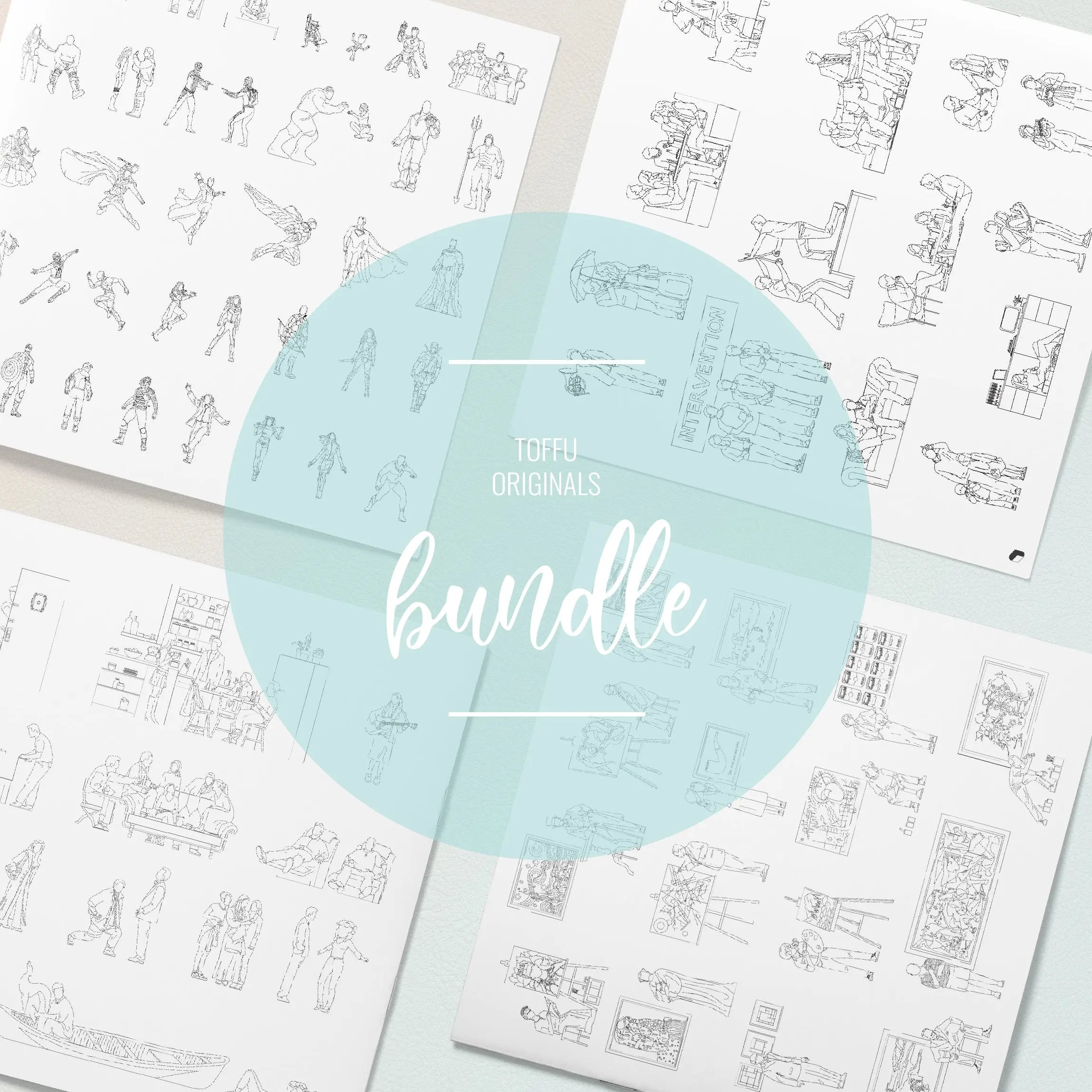 Cad Pop Culture Bundle Digital Artwork drawings | Toffu Co