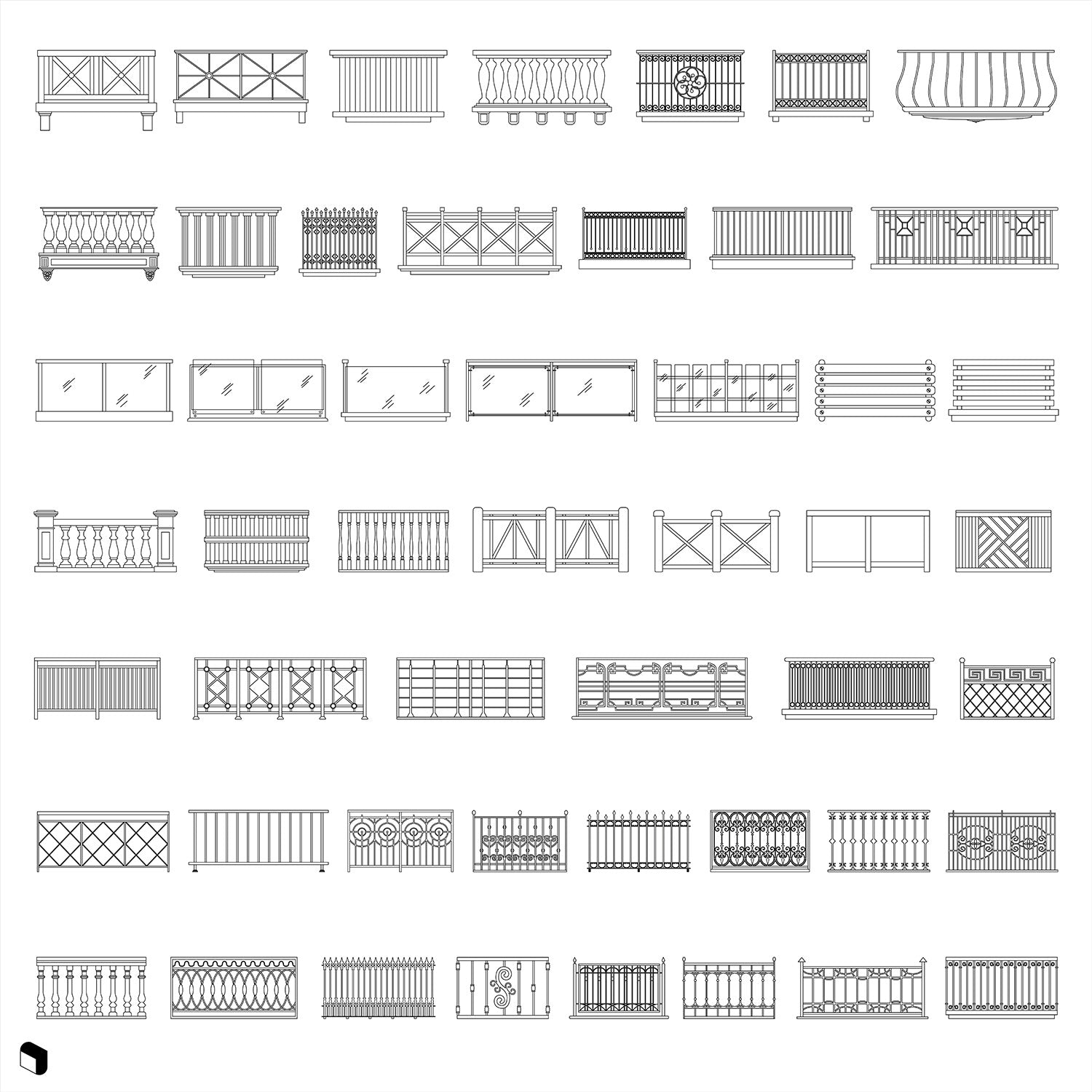 Cad Railings and Fences PNG - Toffu Co