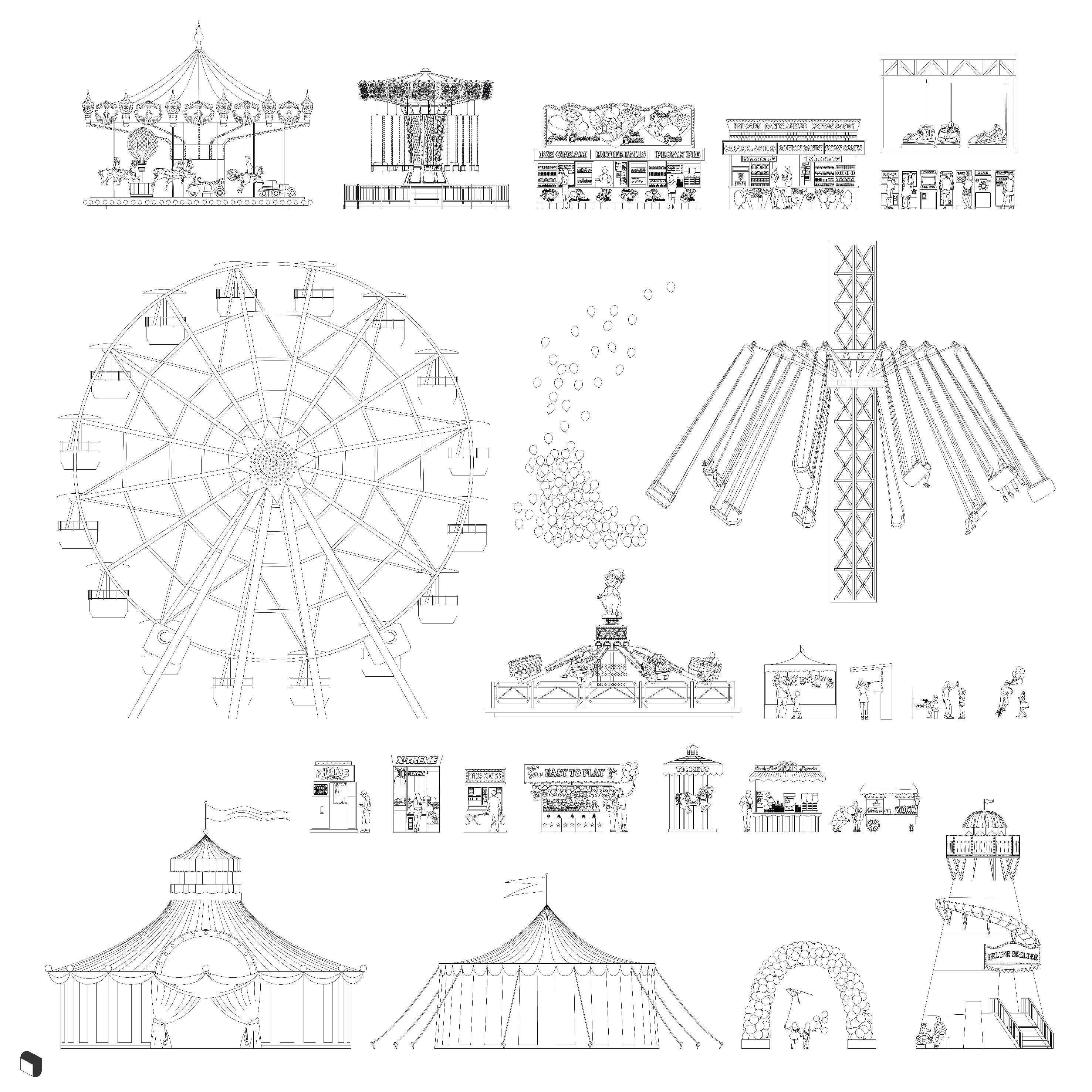 Cad Amusement Park DWG | Toffu Co