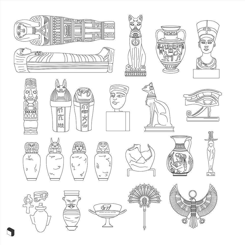 Cad Ancient Egypt Artifacts PNG - Toffu Co
