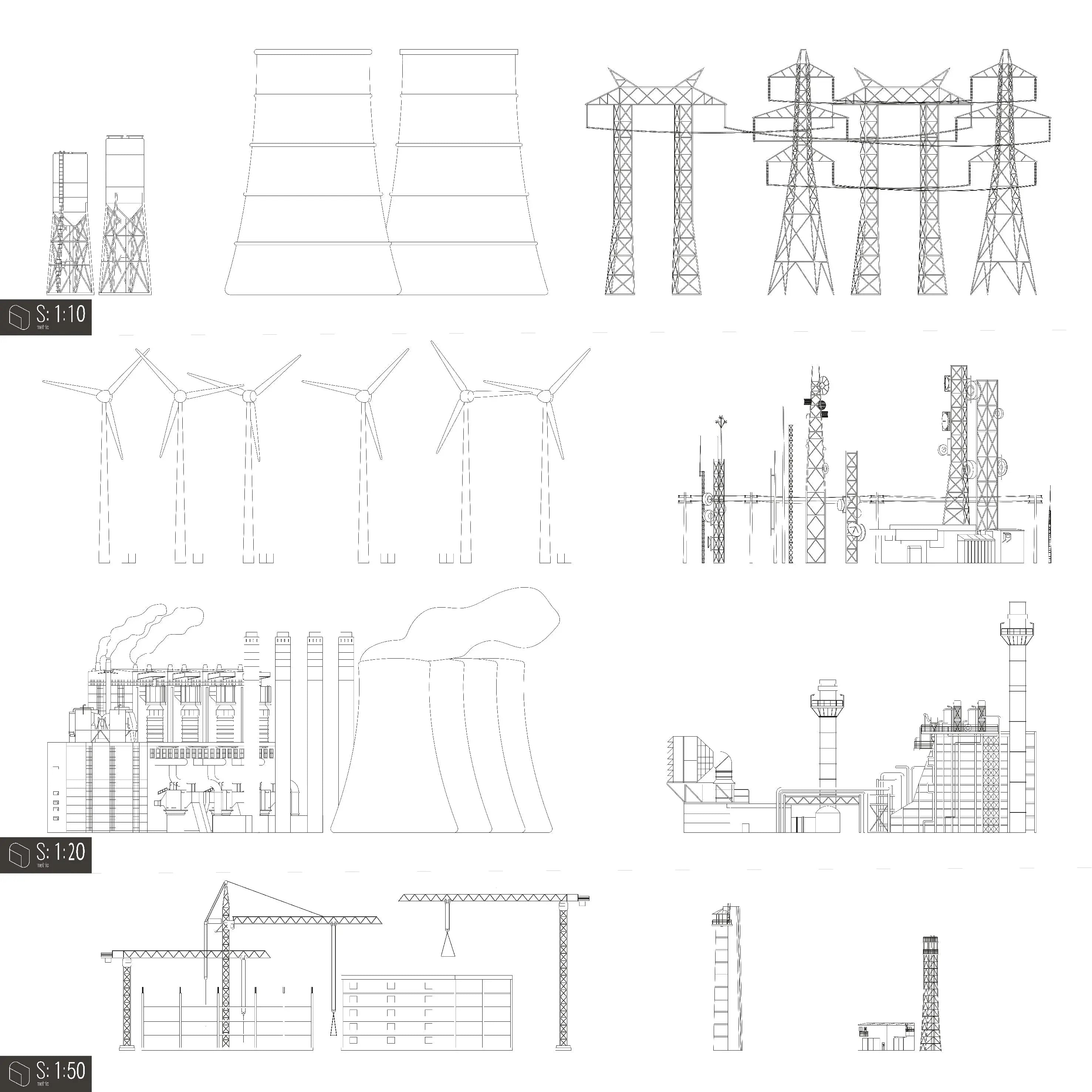 Cad Industrial Backgrounds Digital Artwork drawings | Toffu Co