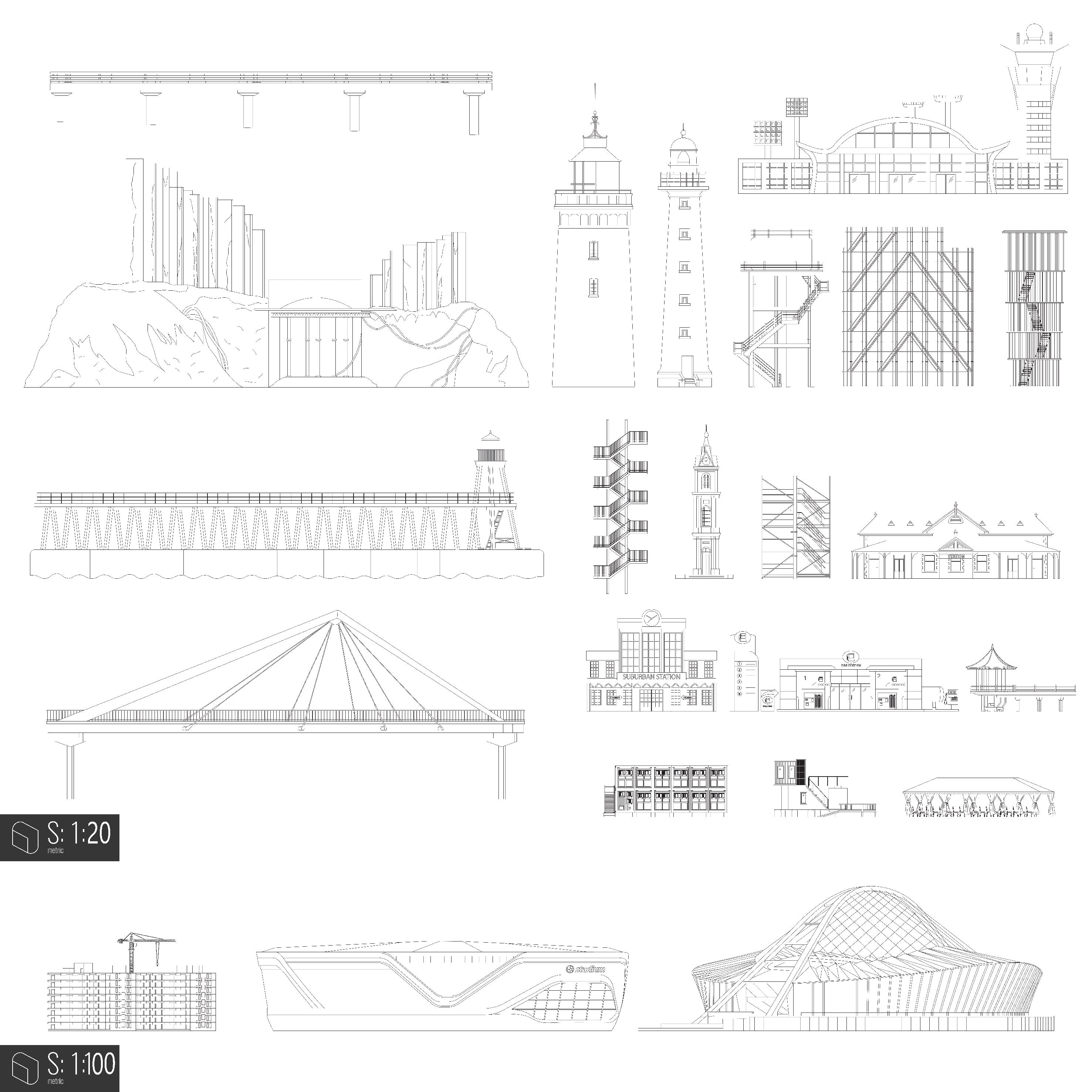 Cad Background Structures DWG | Toffu Co
