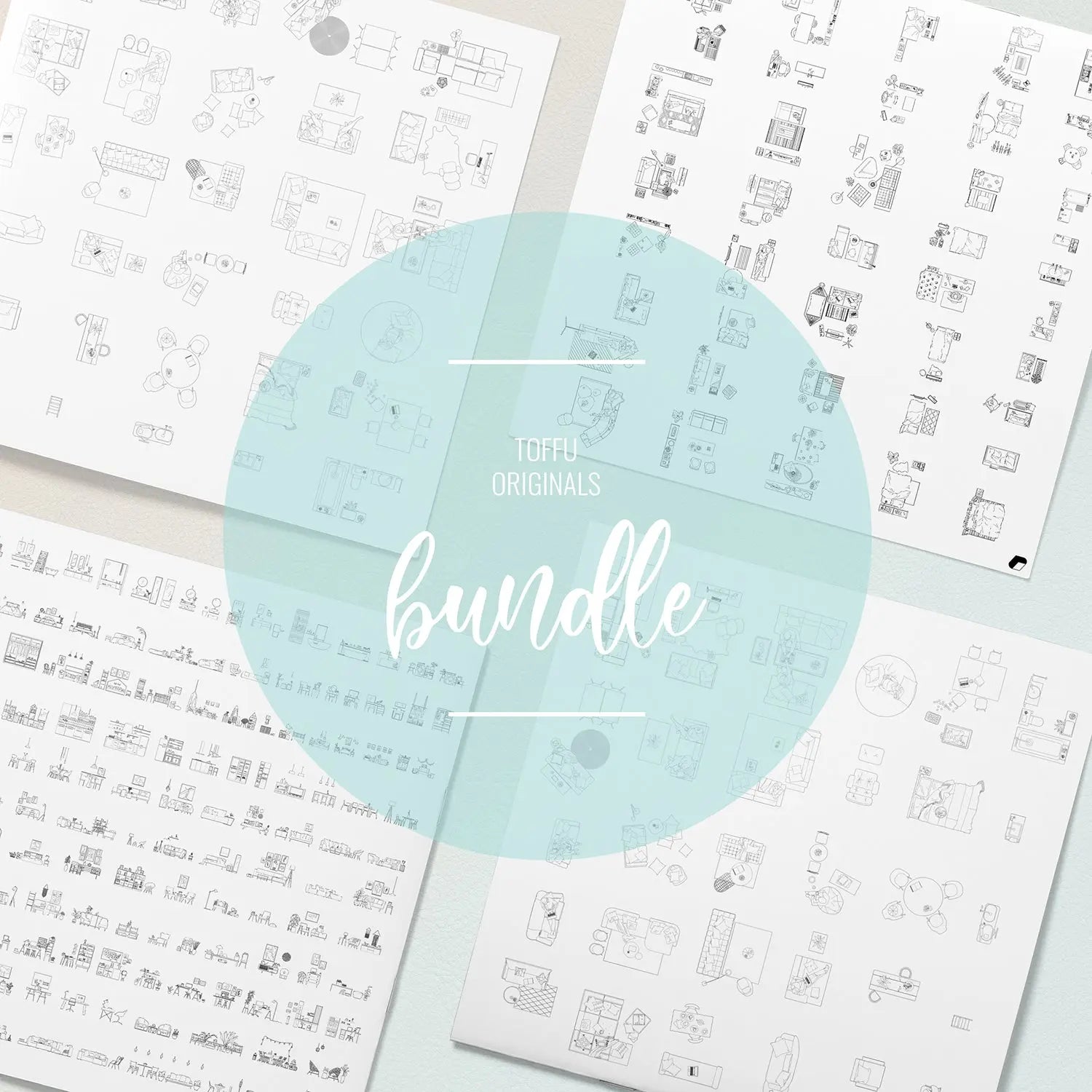 Cad Interior Furniture Bundle 2 Digital Artwork drawings | Toffu Co