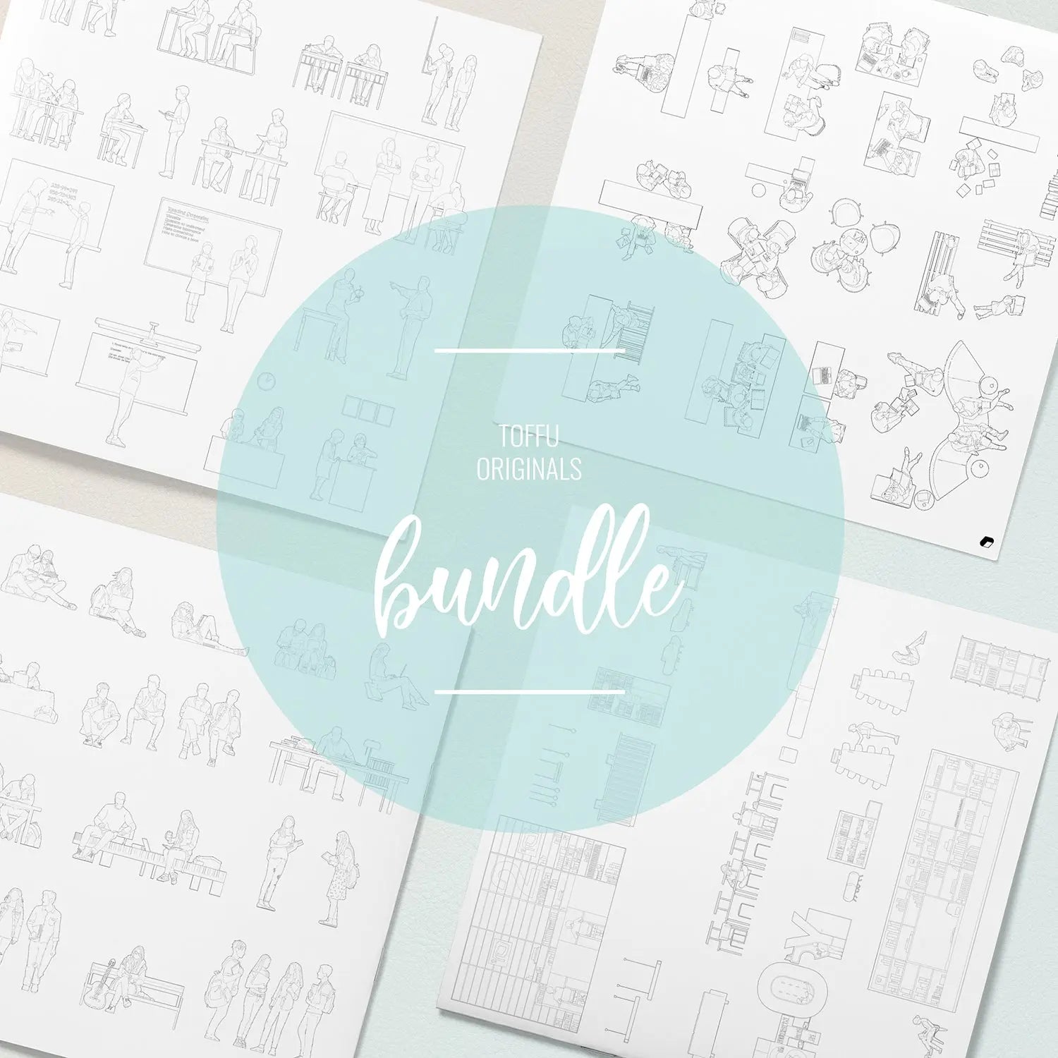 Cad School Bundle Digital Artwork drawings | Toffu Co