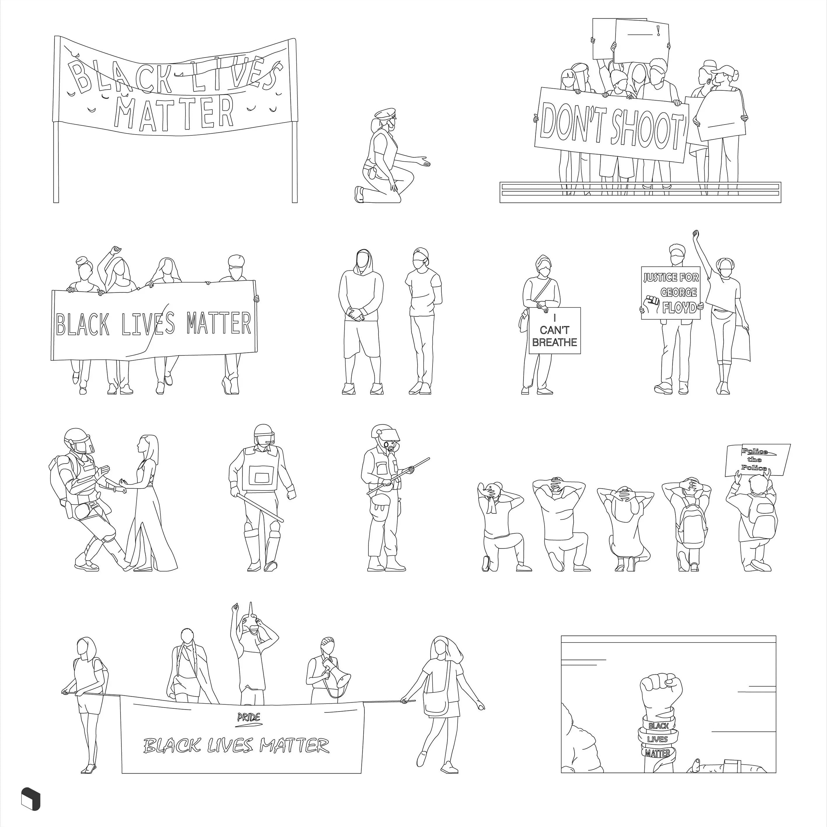 Cad Black Lives Matter Digital Artwork drawings | Toffu Co