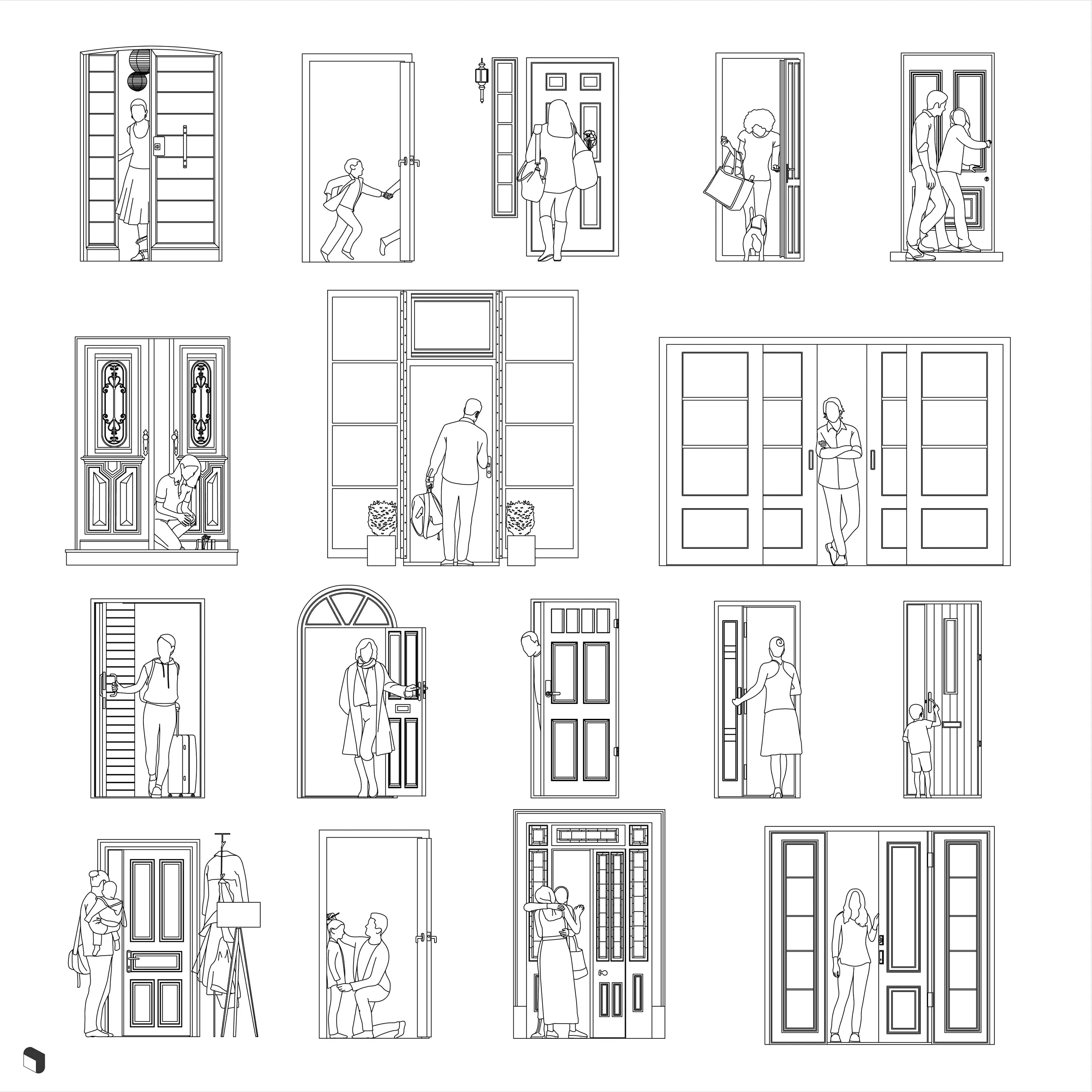 Cad Doors Digital Artwork drawings | Toffu Co