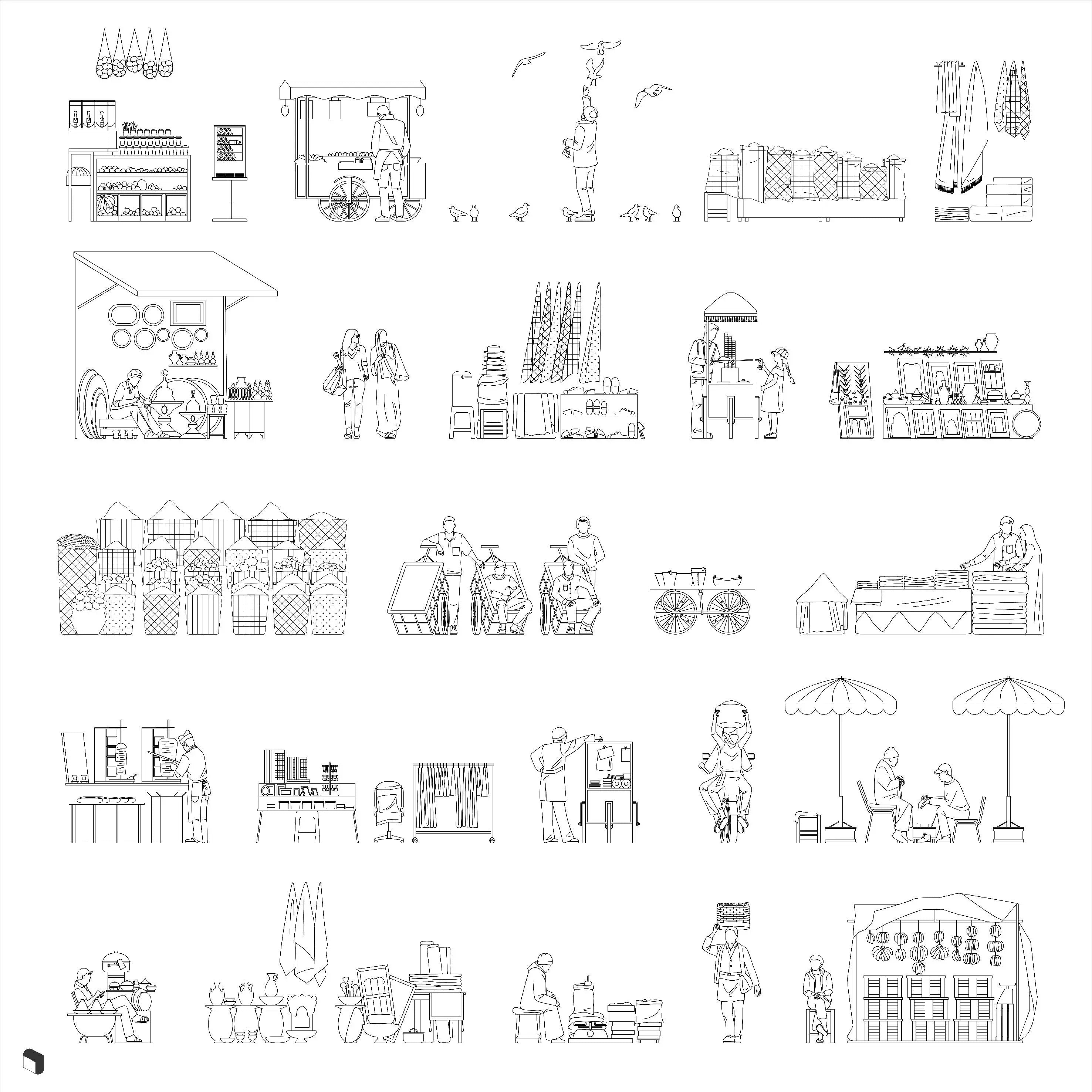 Cad Eastern Fillers Digital Artwork drawings | Toffu Co