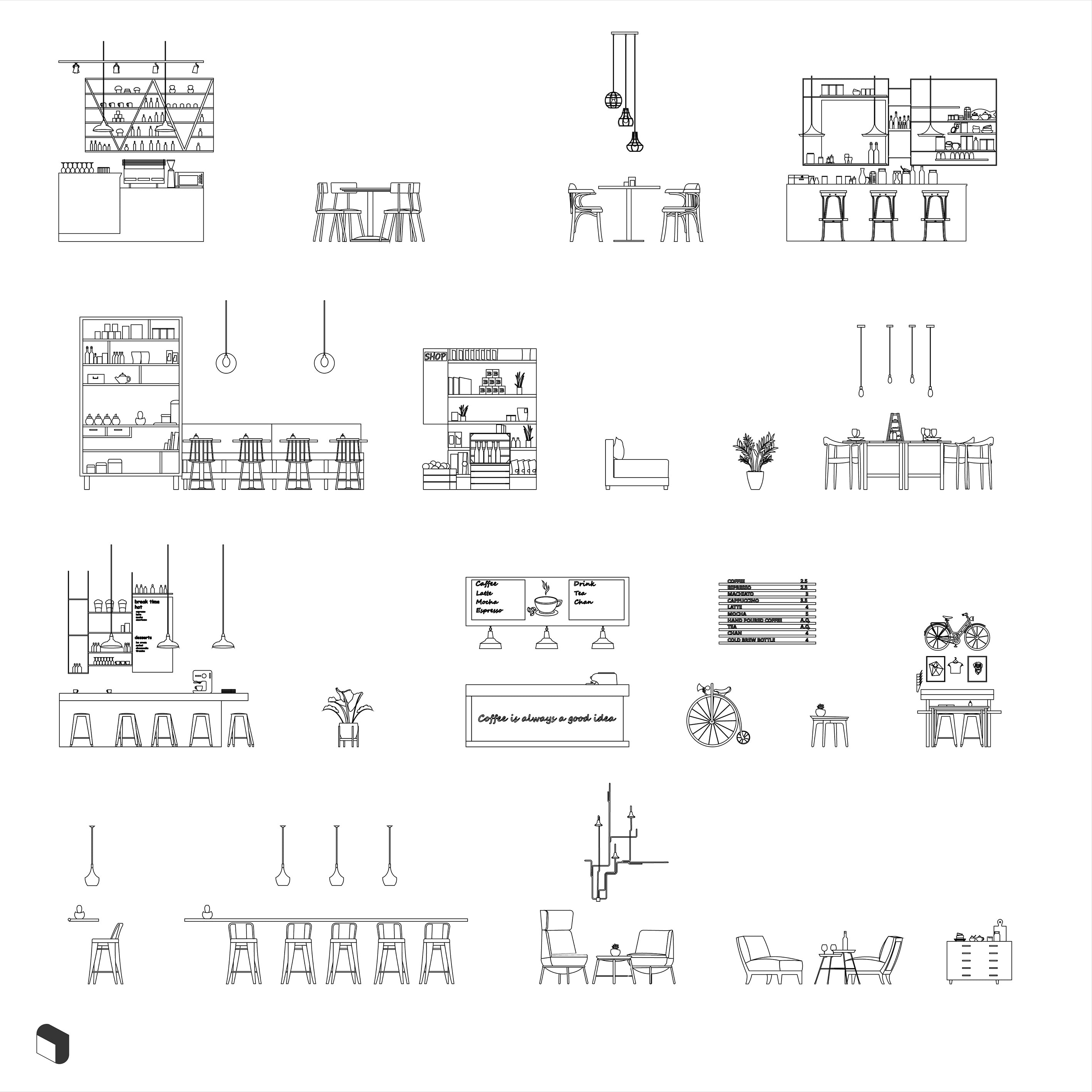 Cad Coffee House DWG | Toffu Co