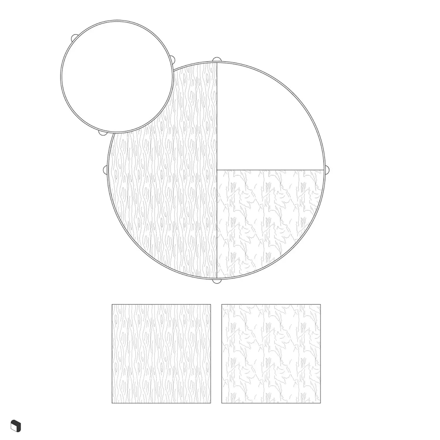 Cad Coffee Tables Top View Digital Artwork drawings | Toffu Co