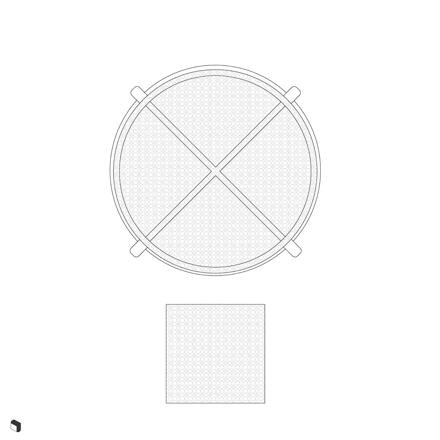 Cad Coffee Tables Top View Digital Artwork drawings | Toffu Co