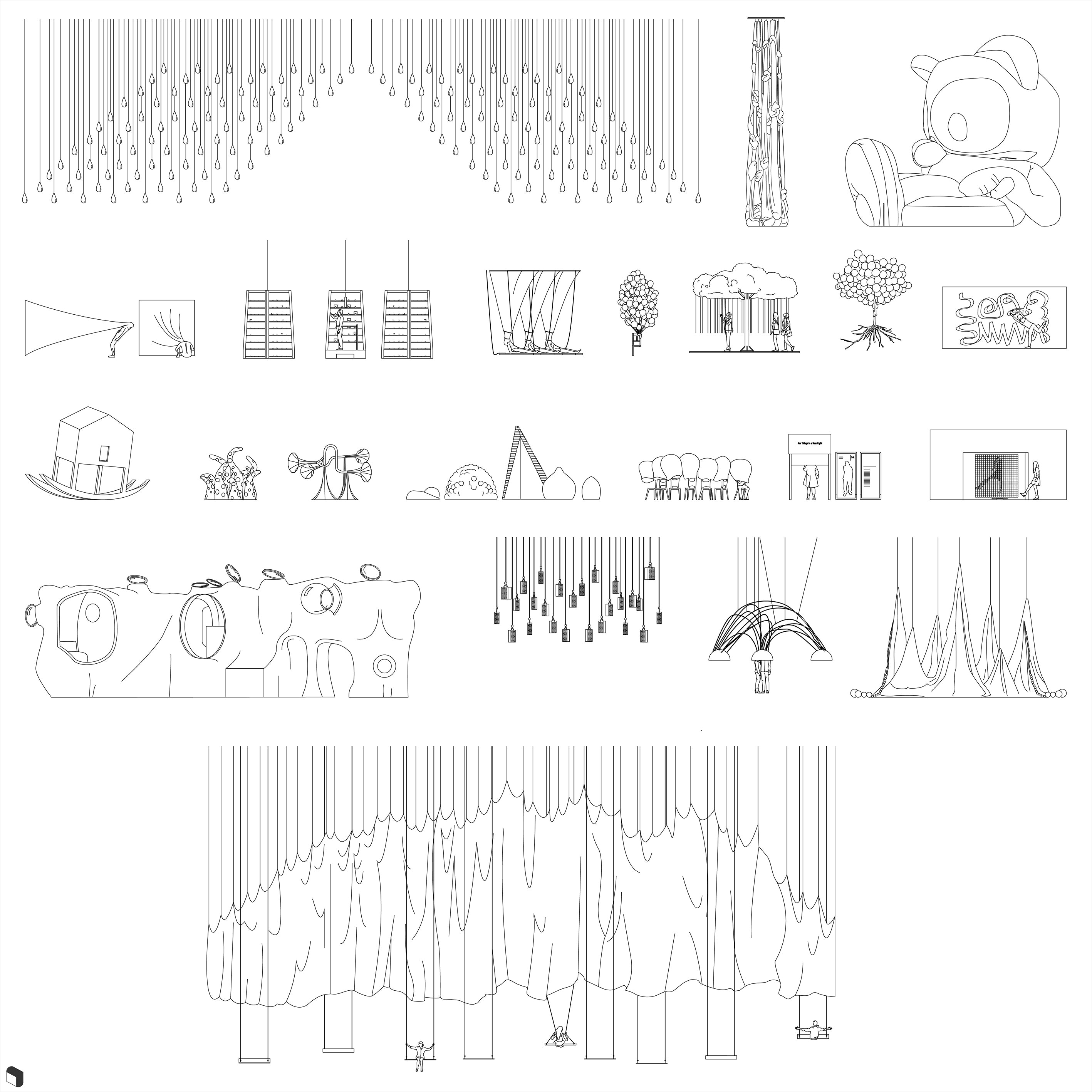 Cad Exhibition Furniture 2 DWG | Toffu Co