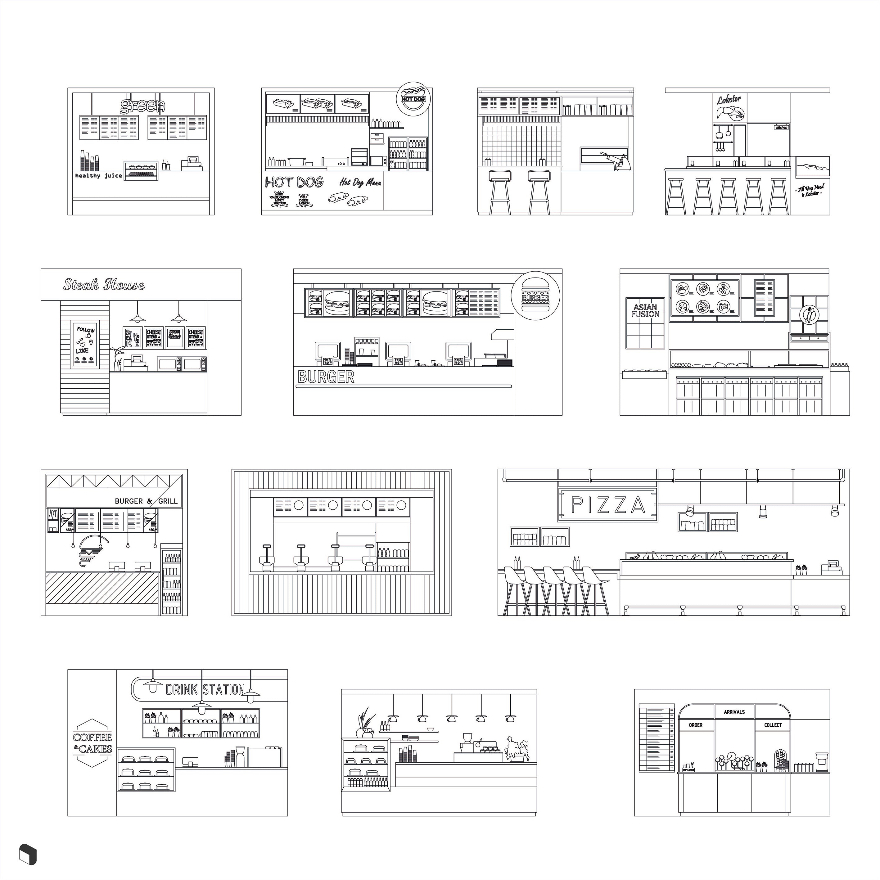 Cad Food Court DWG | Toffu Co